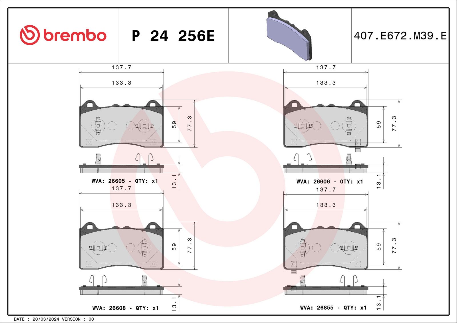 BEYOND EV Front Disc Brake Pad Set - P24256E_01