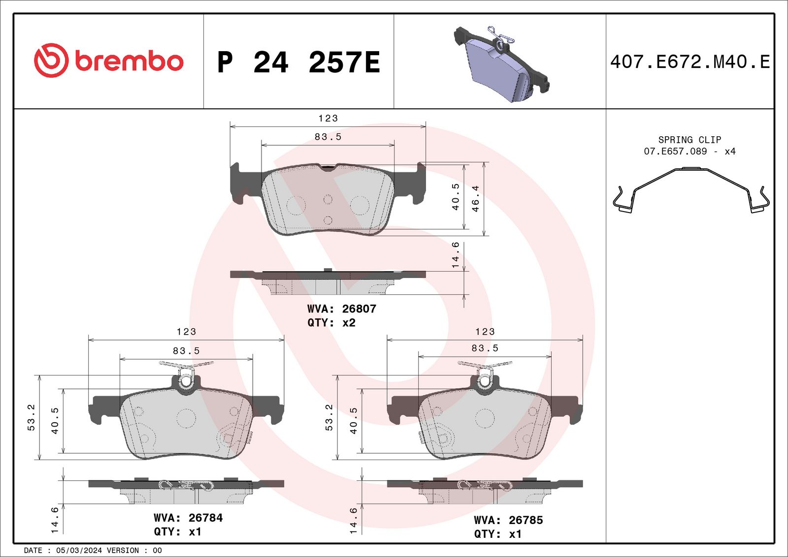 BEYOND EV Rear Disc Brake Pad Set - P24257E_01
