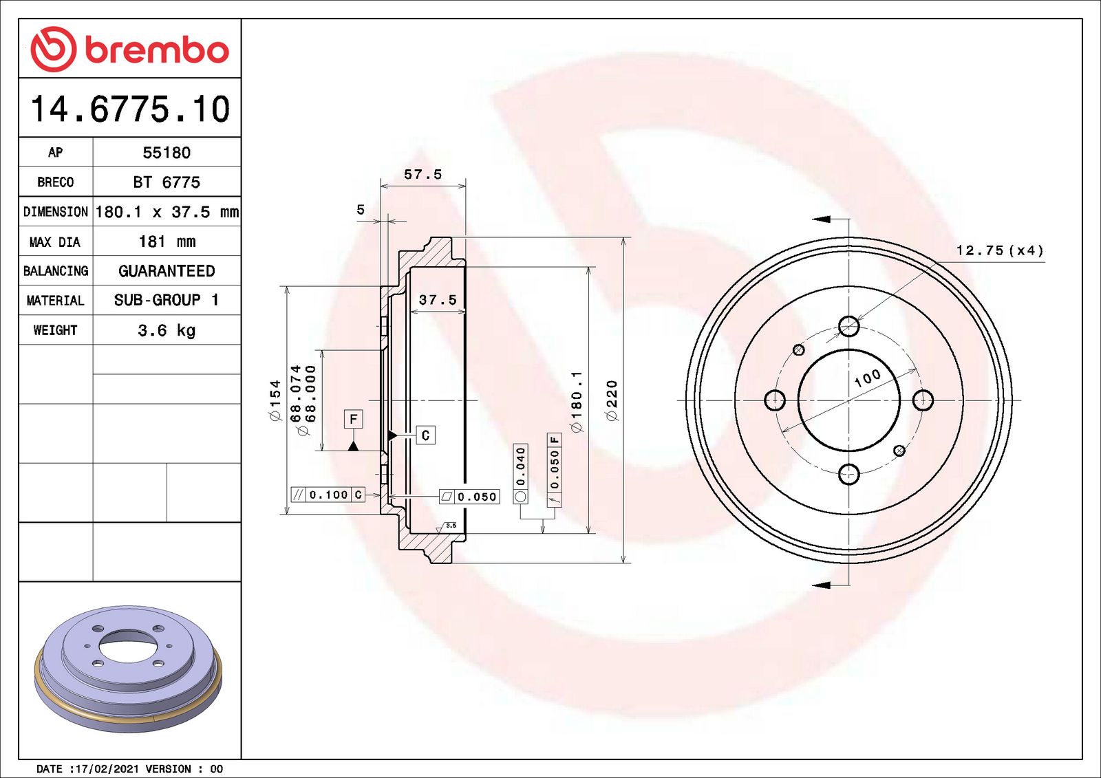 ESSENTIAL Rear Brake Drum - 14.6775.10_06