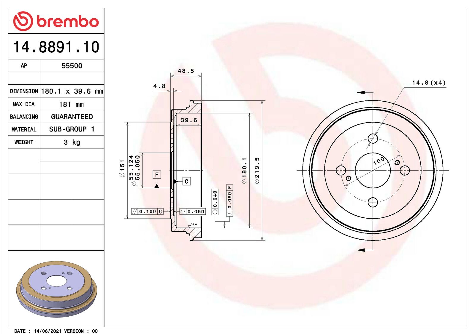 ESSENTIAL Rear Brake Drum - 14.8891.10_06