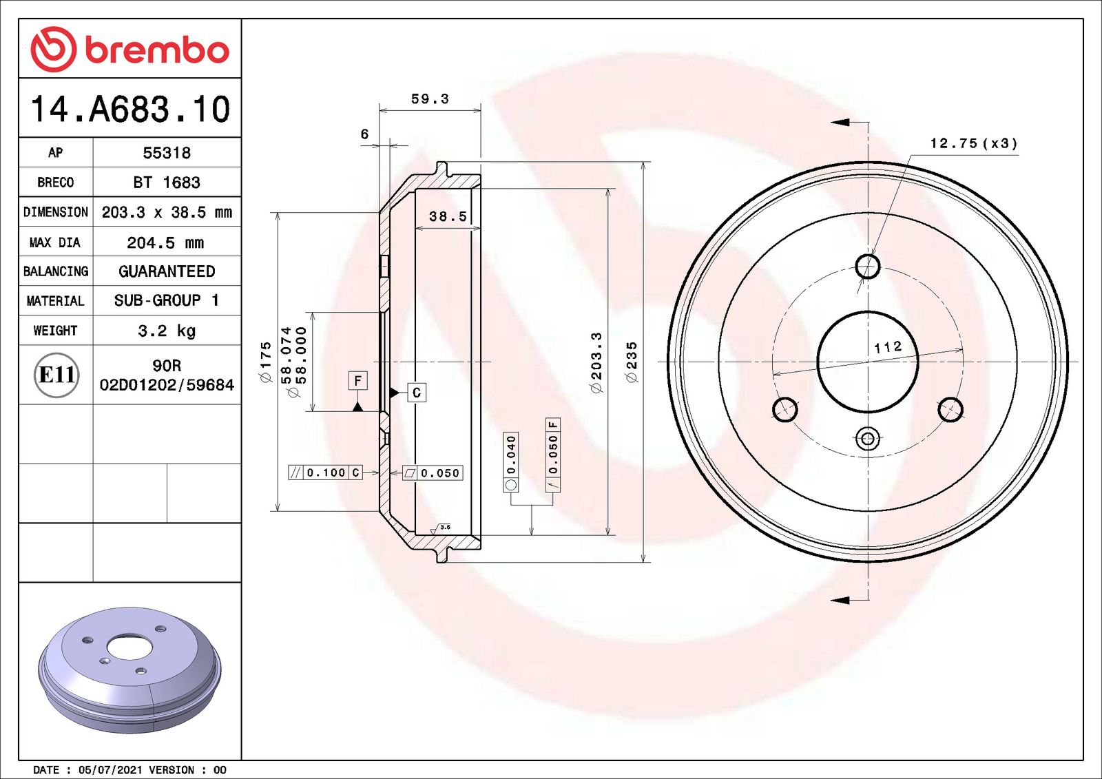 ESSENTIAL Rear Brake Drum - 14.A683.10_06