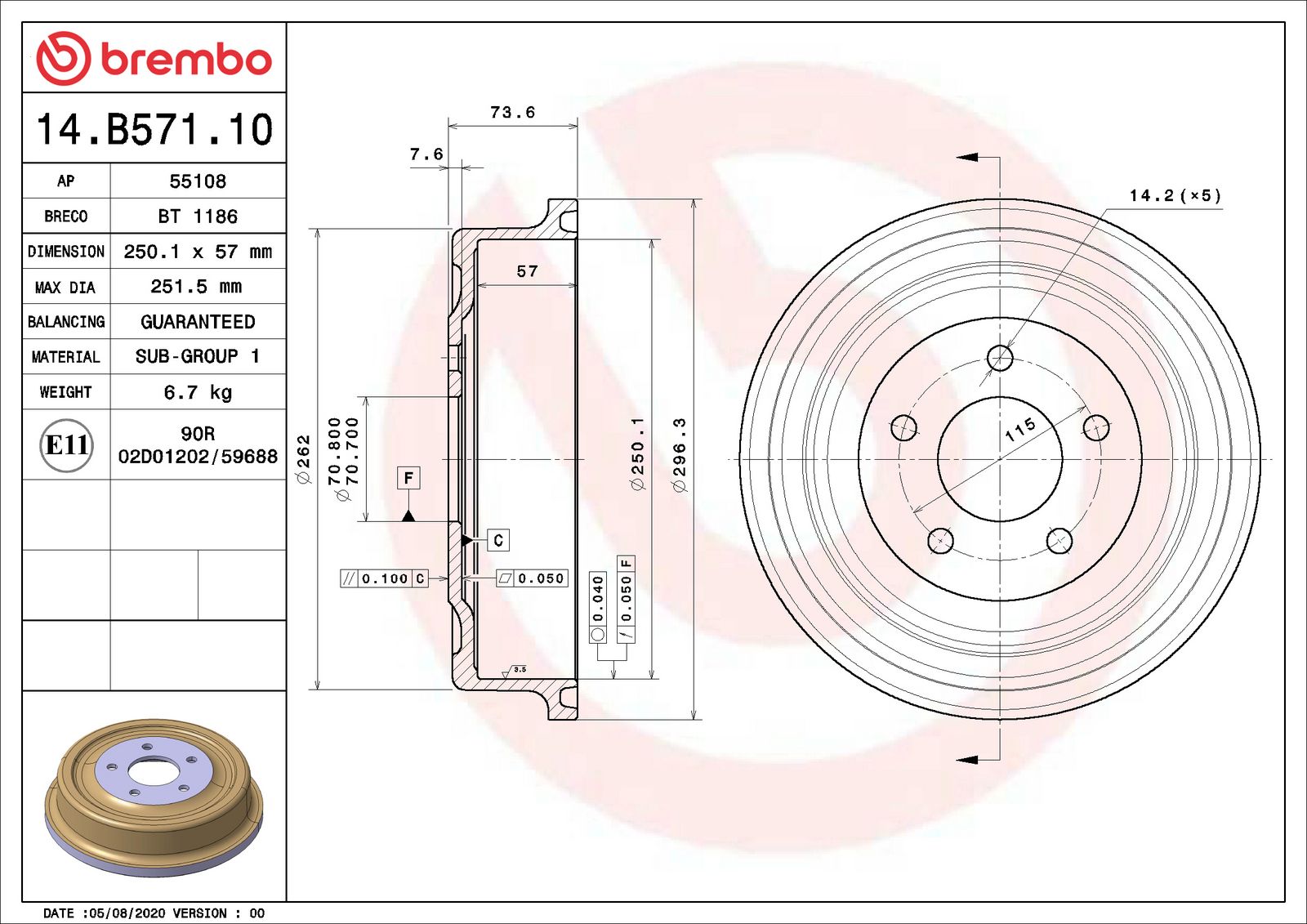 ESSENTIAL Rear Brake Drum - 14.B571.10_06