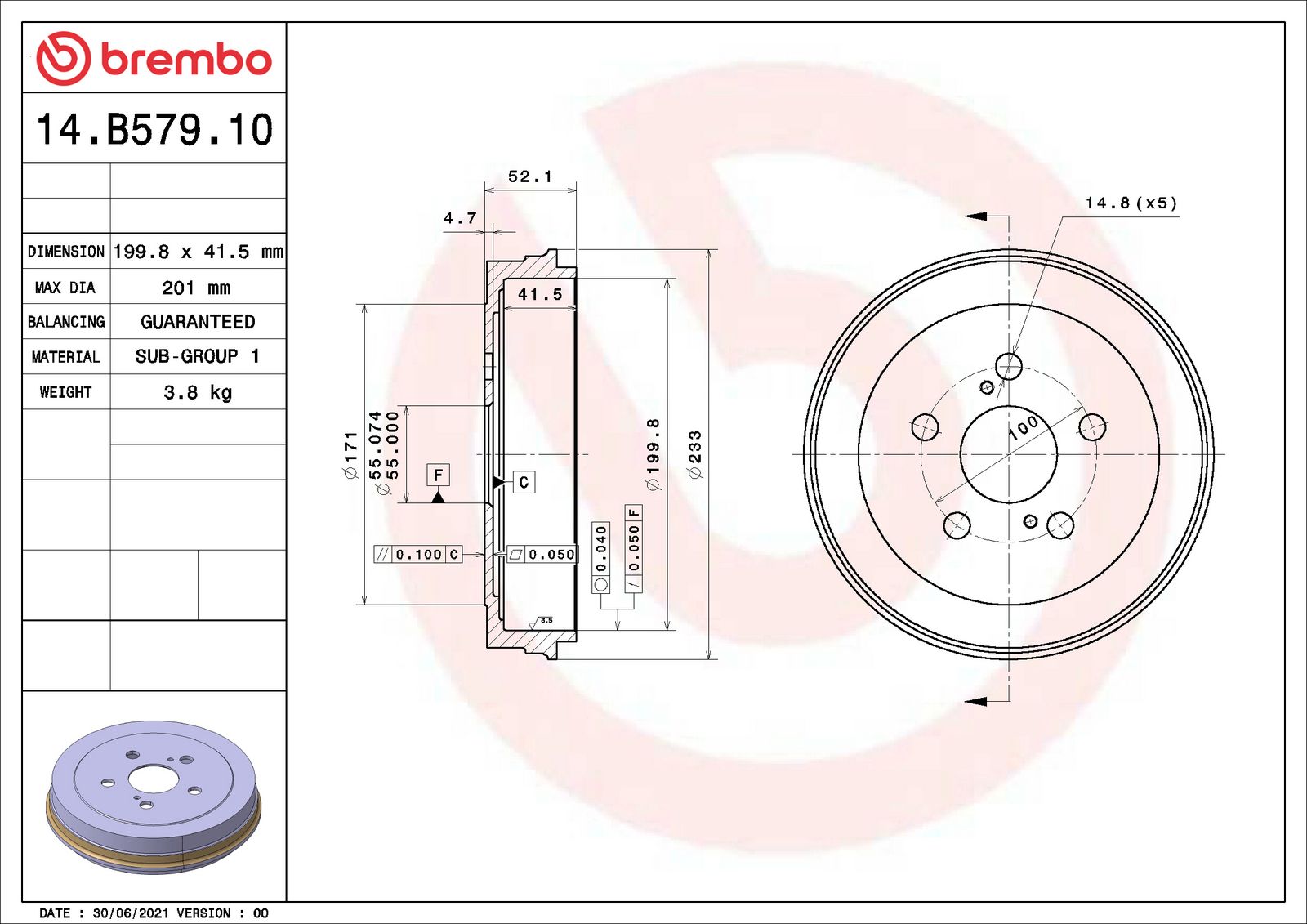 ESSENTIAL Rear Brake Drum - 14.B579.10_06
