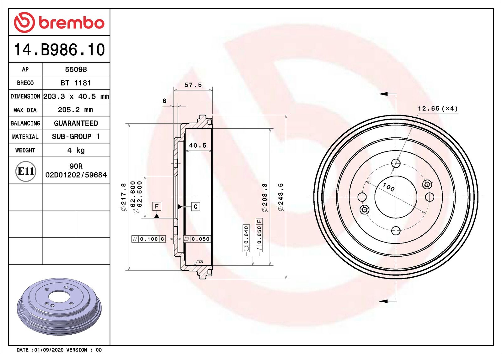 ESSENTIAL Rear Brake Drum - 14.B986.10_06