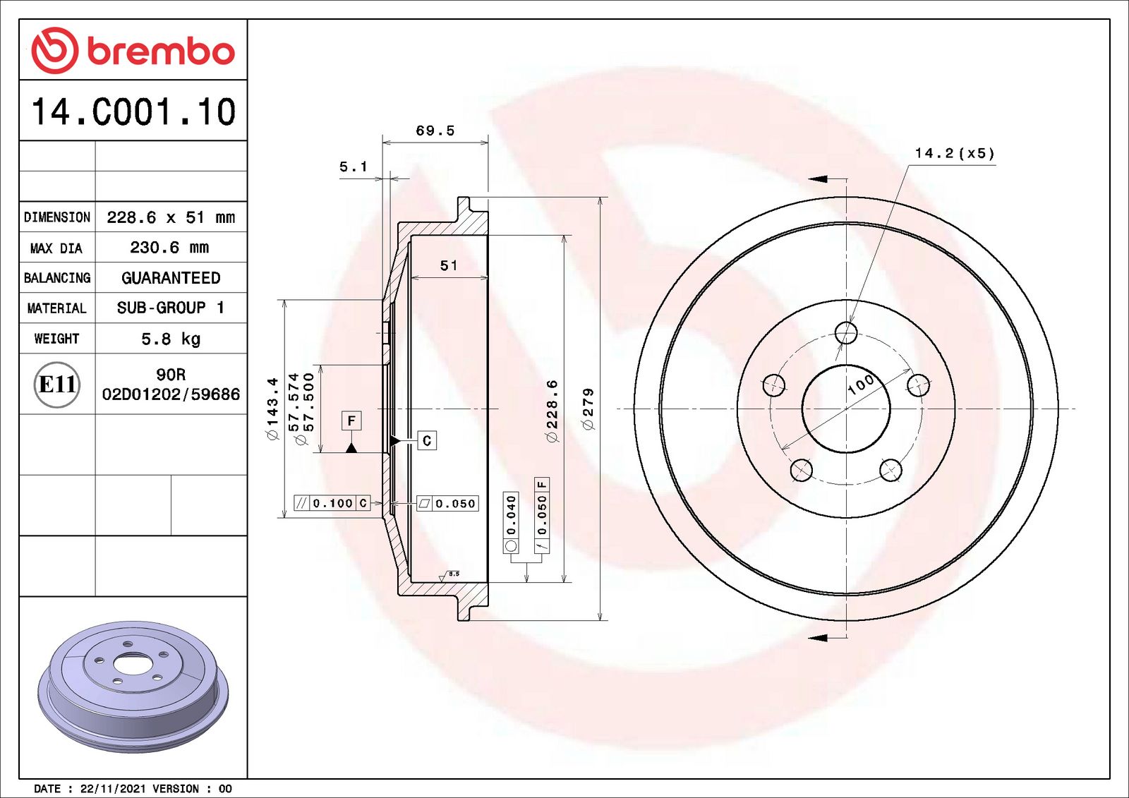 ESSENTIAL Rear Brake Drum - 14.C001.10_06