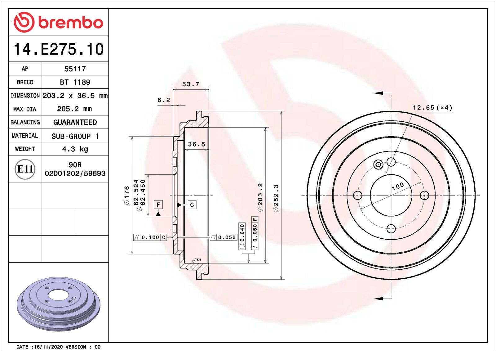 ESSENTIAL Rear Brake Drum - 14.E275.10_06