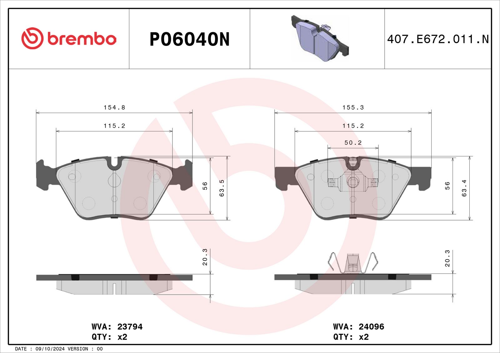 PRIME Ceramic Front Disc Brake Pad Set - P06040N_01
