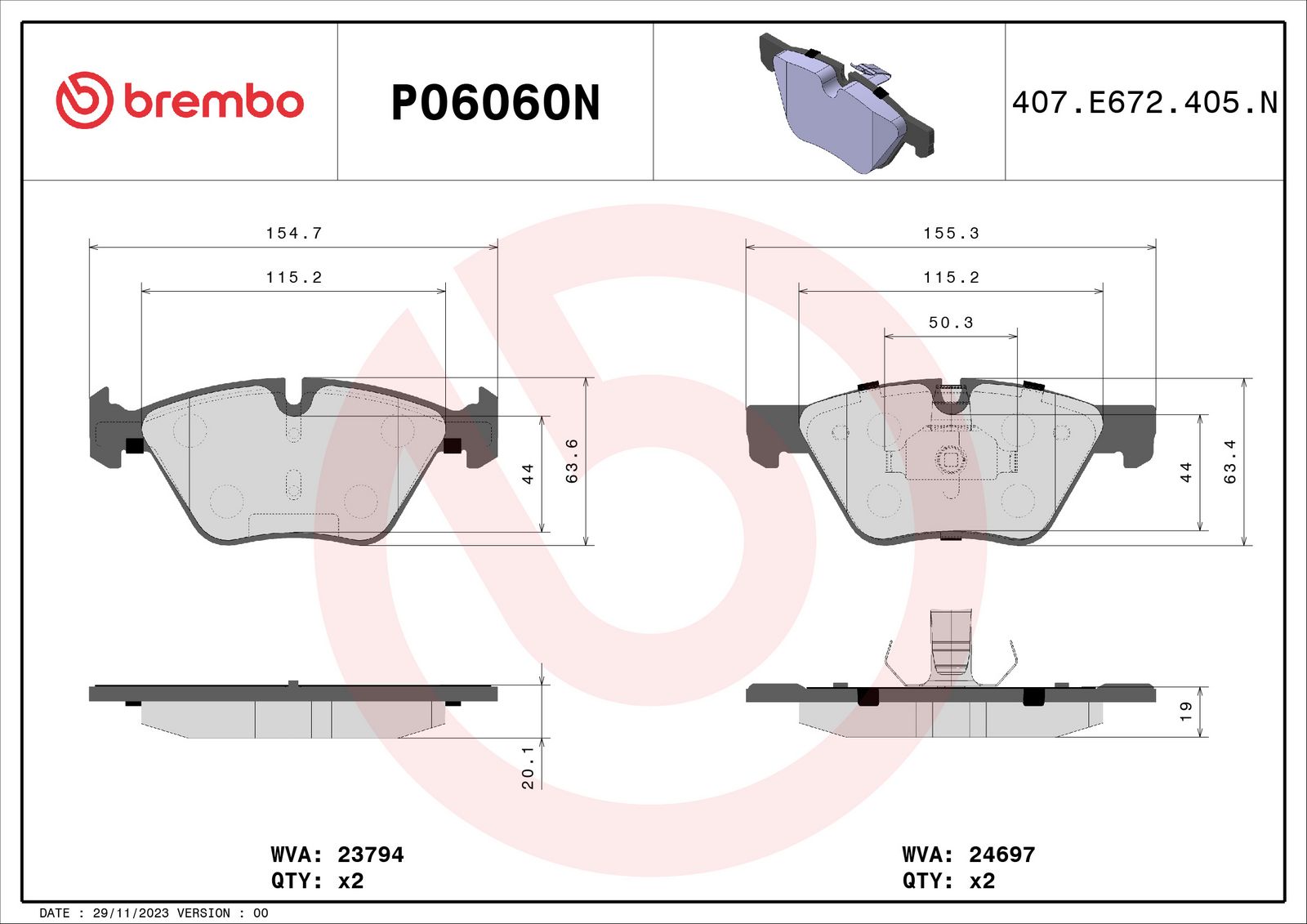 PRIME Ceramic Front Disc Brake Pad Set - P06060N_01