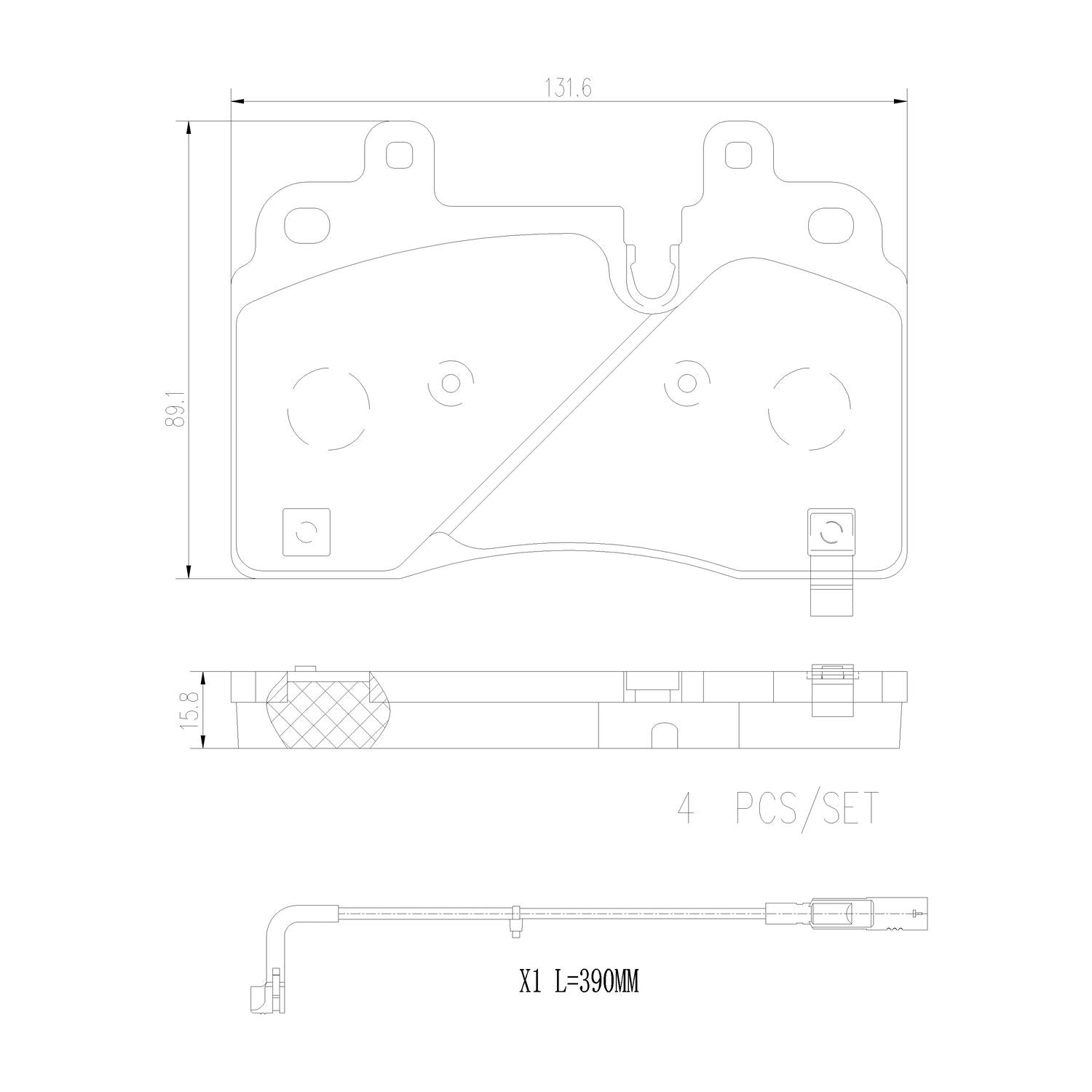 PRIME Ceramic Front Disc Brake Pad Set - P09026N_05