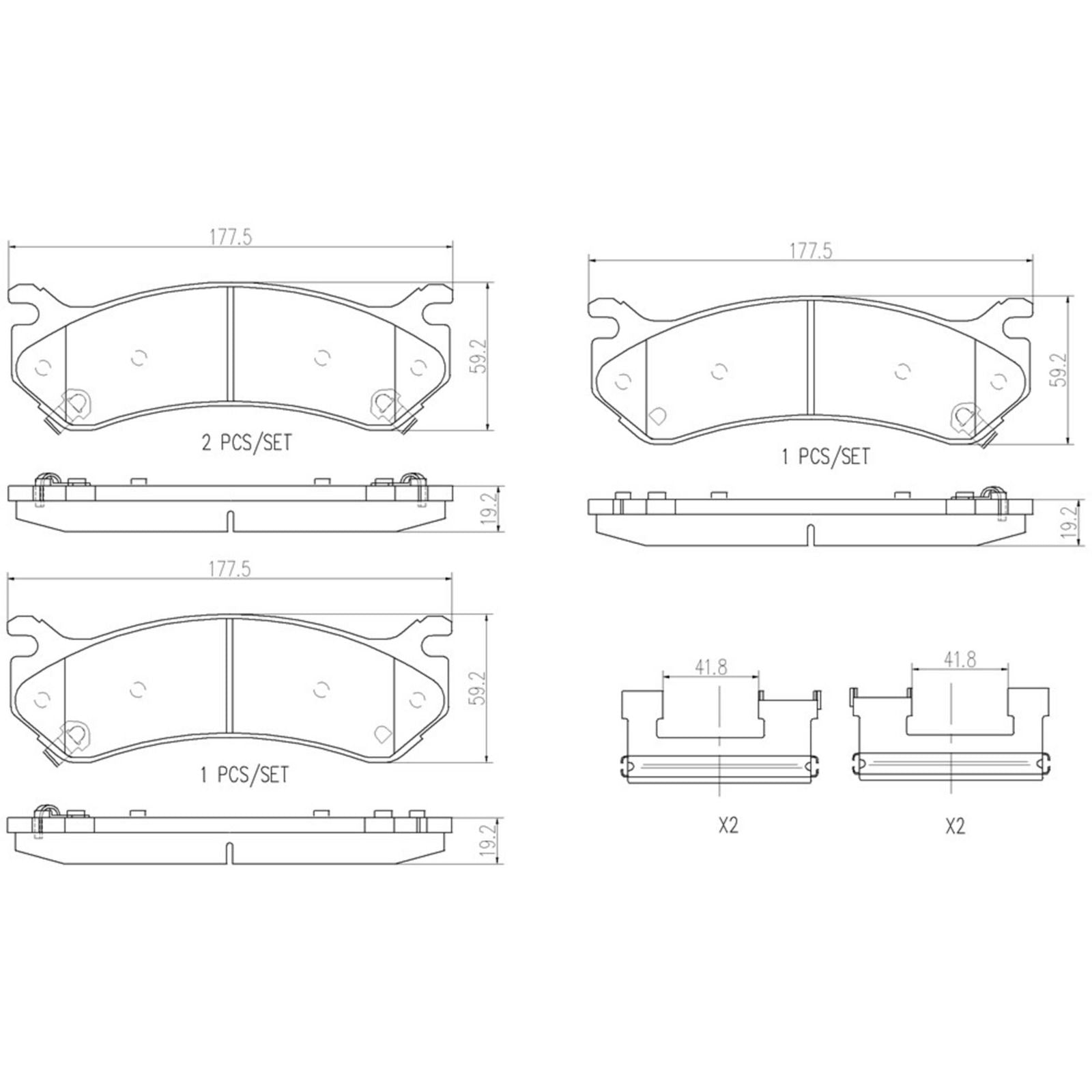 PRIME Ceramic Front Disc Brake Pad Set - P10027N_03