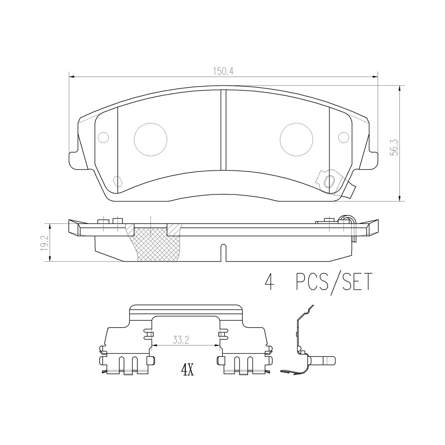 PRIME Ceramic Front Disc Brake Pad Set - P18034N_01