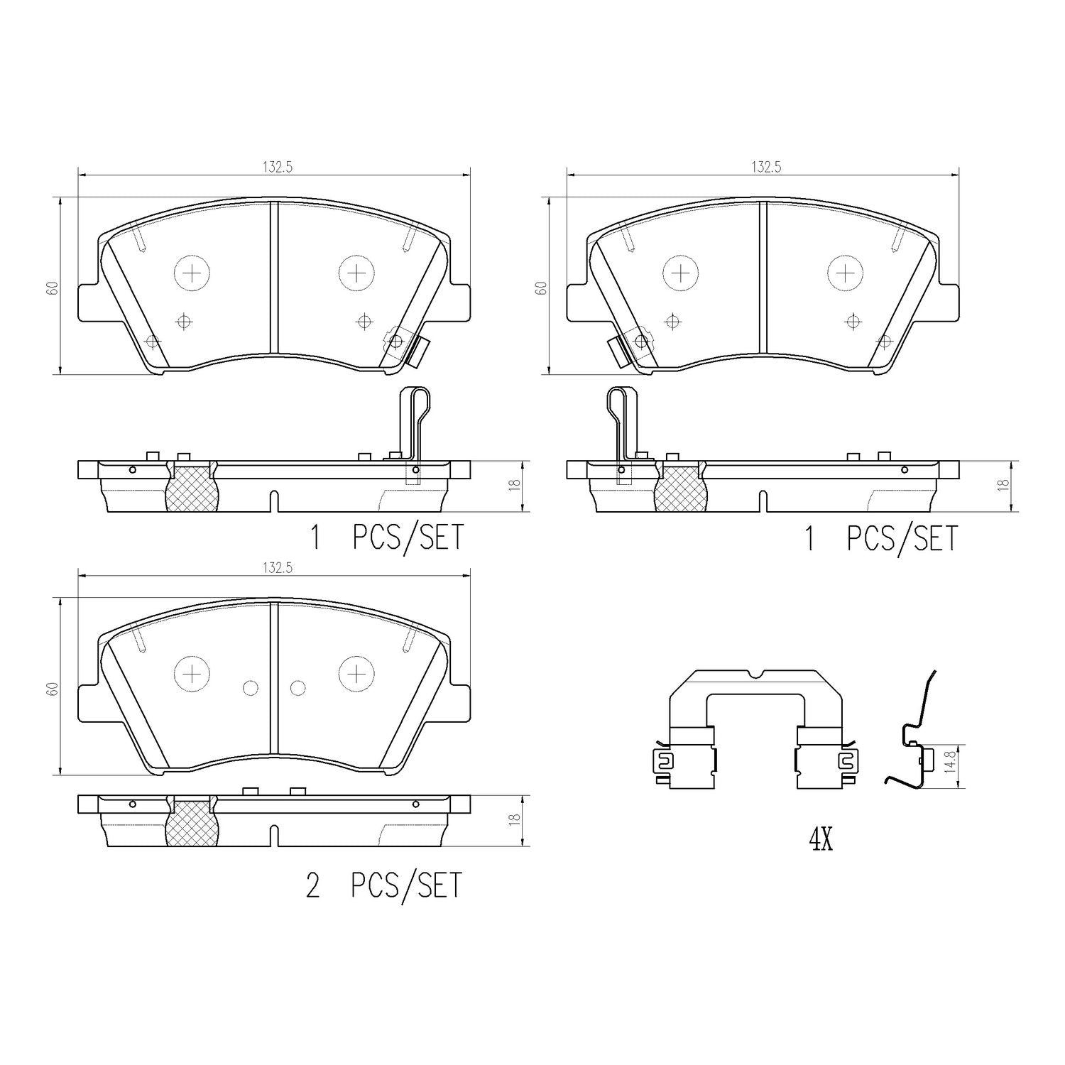 PRIME Ceramic Front Disc Brake Pad Set - P30107N_05