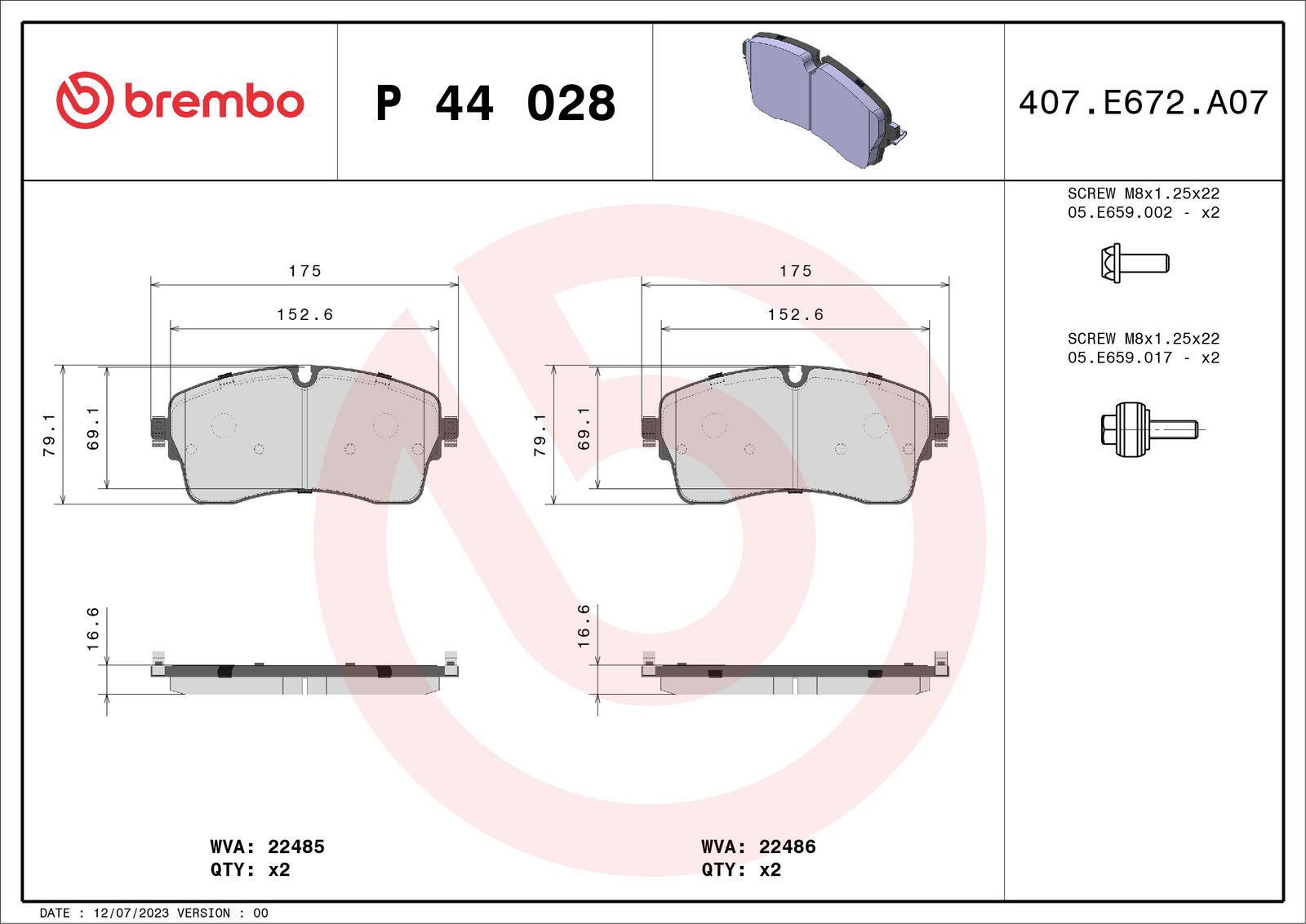 PRIME Ceramic Front Disc Brake Pad Set - P44028_03