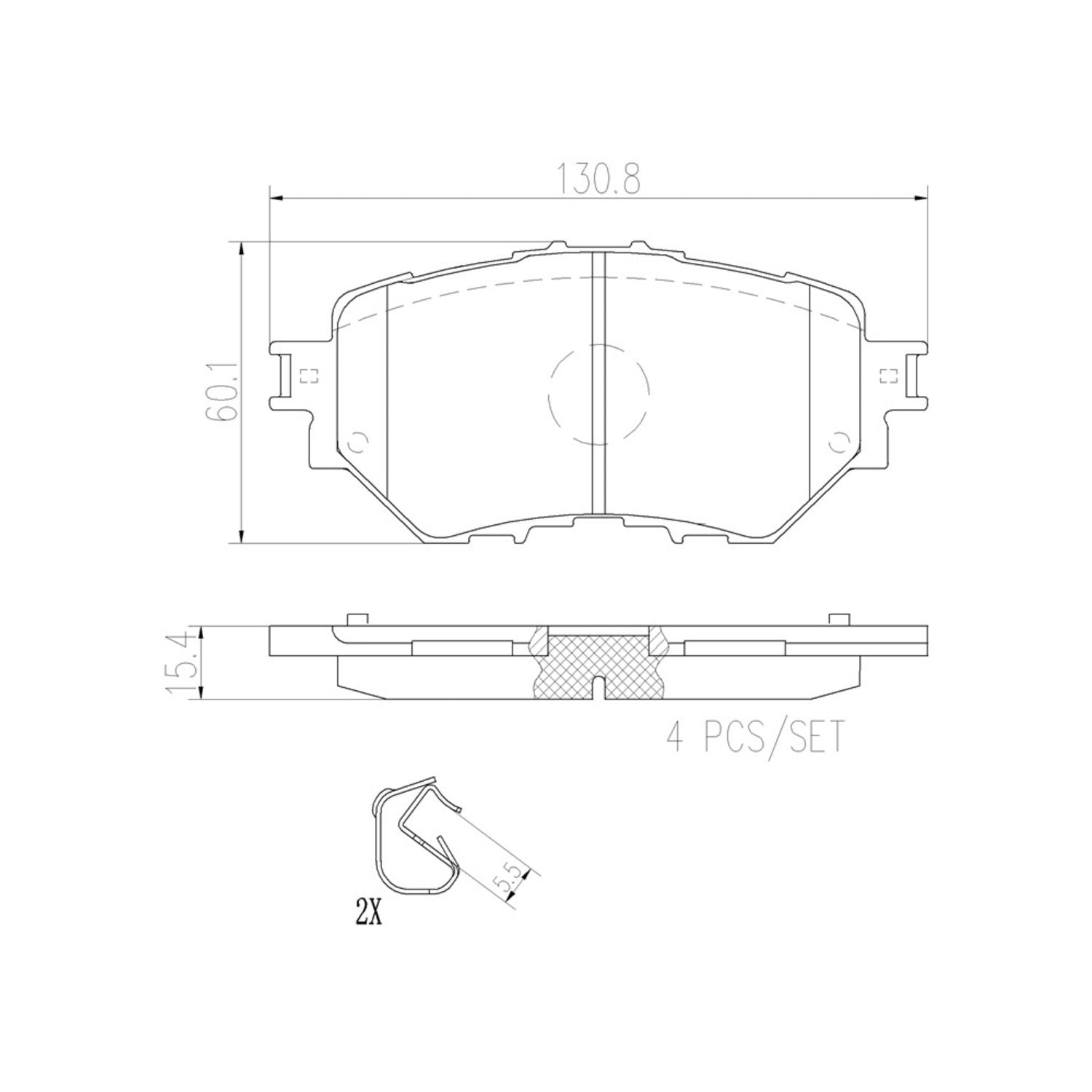 PRIME Ceramic Front Disc Brake Pad Set - P49052N_02