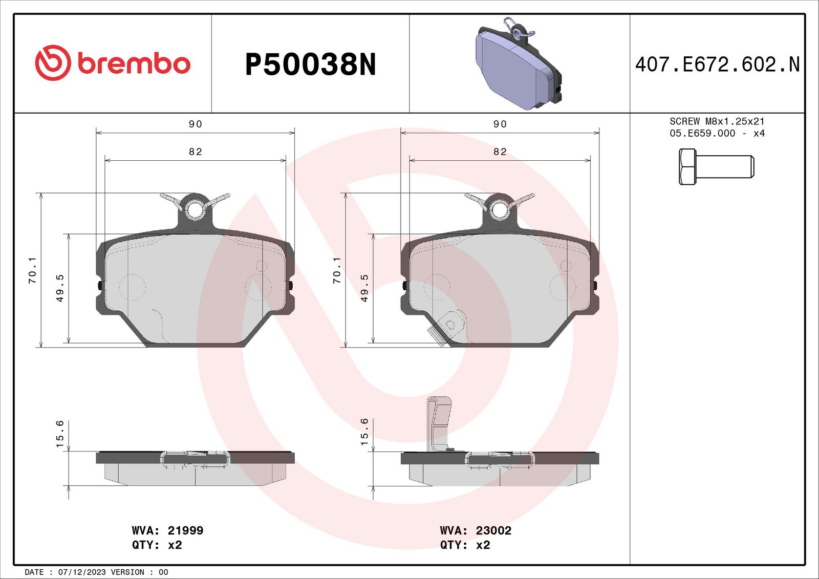PRIME Ceramic Front Disc Brake Pad Set - P50038N_02