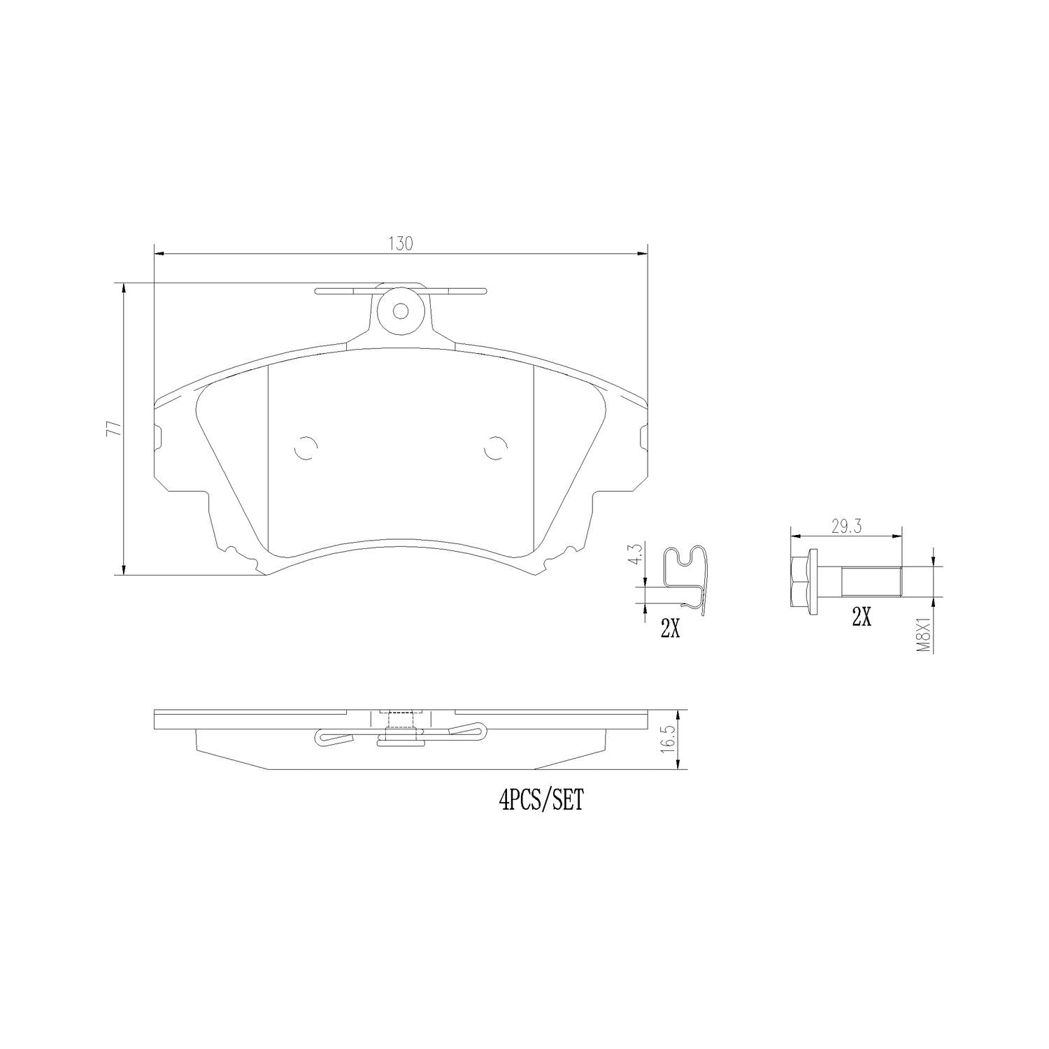 PRIME Ceramic Front Disc Brake Pad Set - P54036N_01