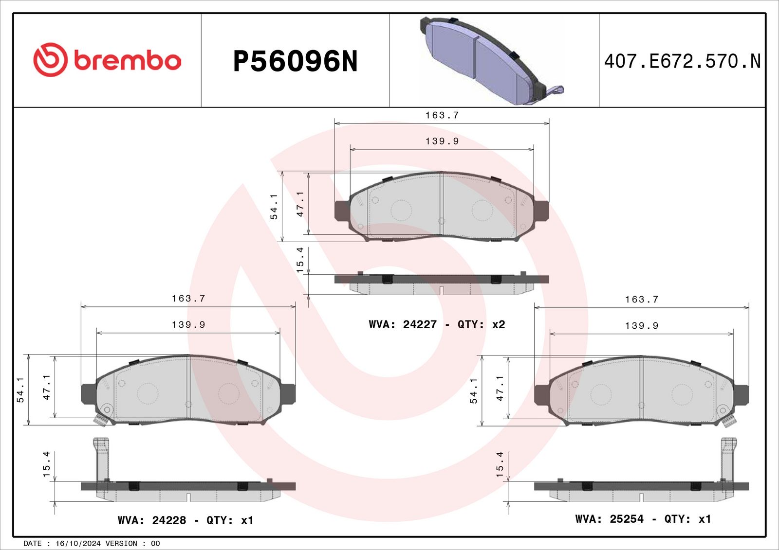 PRIME Ceramic Front Disc Brake Pad Set - P56096N_02