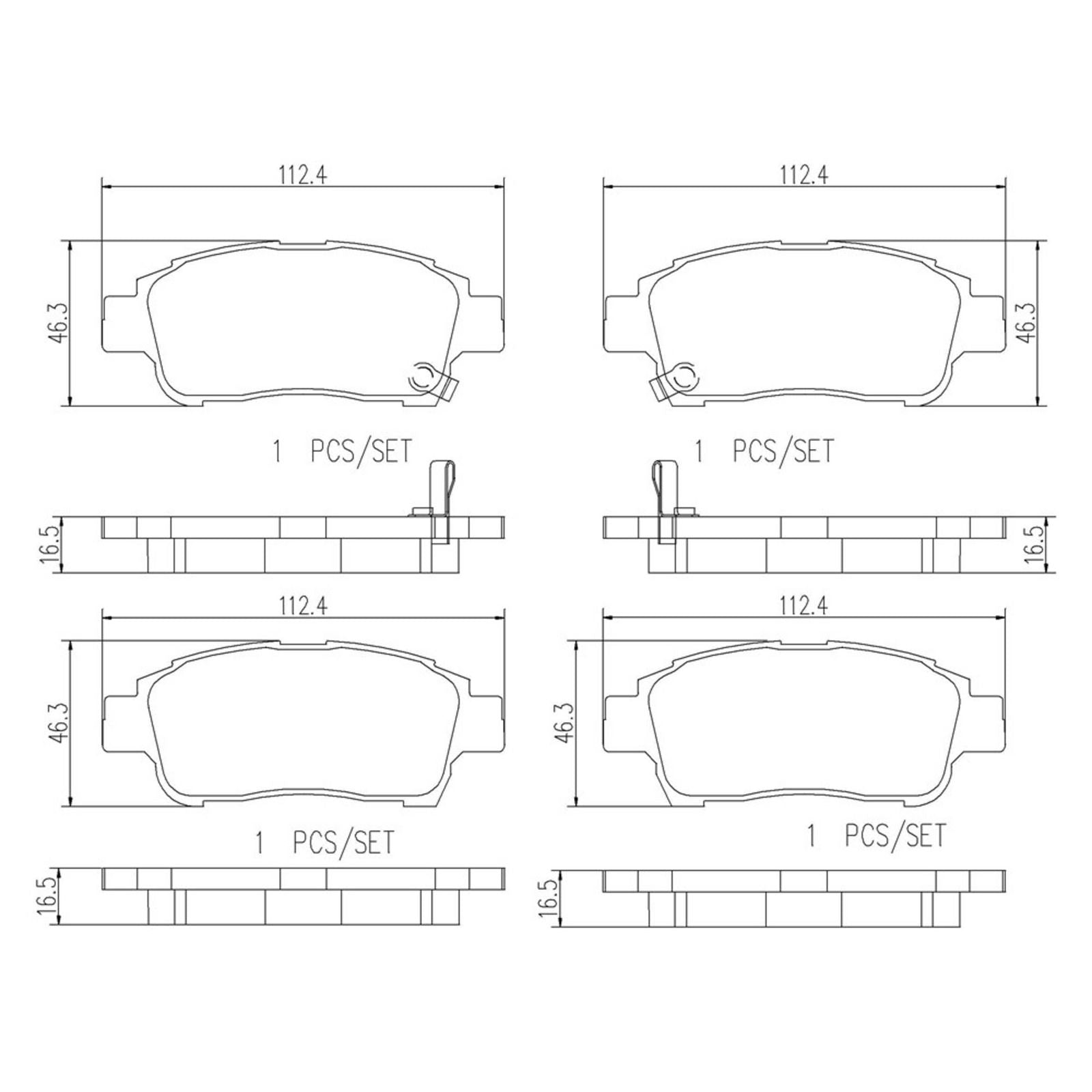 PRIME Ceramic Front Disc Brake Pad Set - P83050N_02