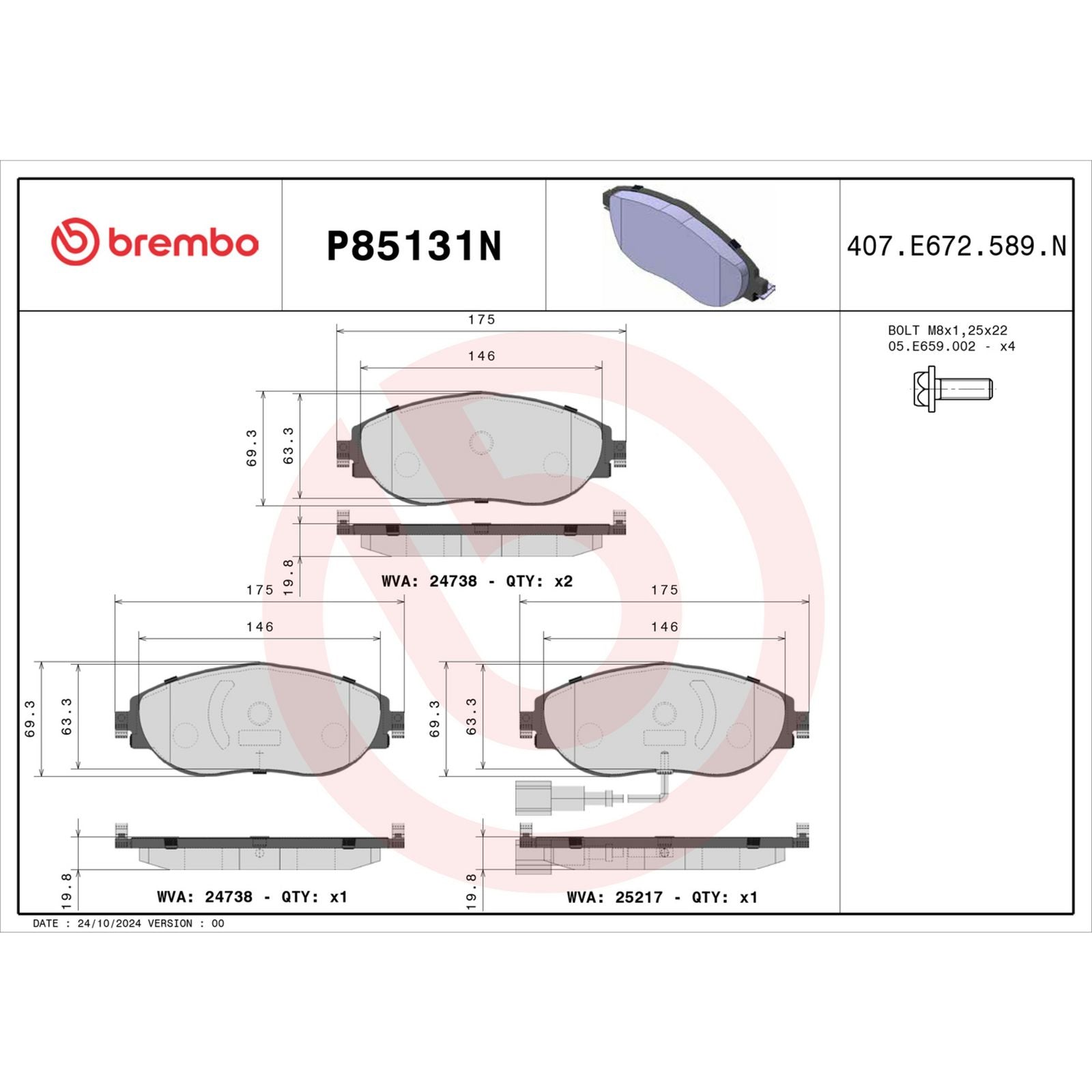 PRIME Ceramic Front Disc Brake Pad Set - P85131N_08