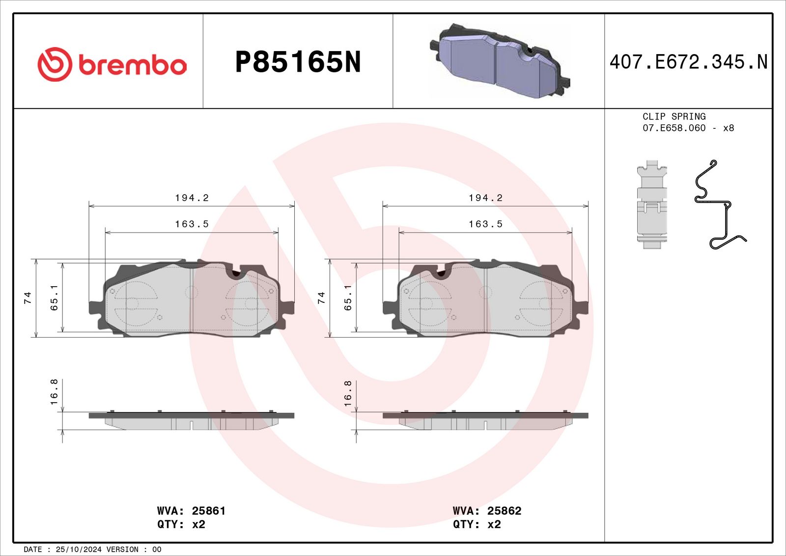 PRIME Ceramic Front Disc Brake Pad Set - P85165N_02