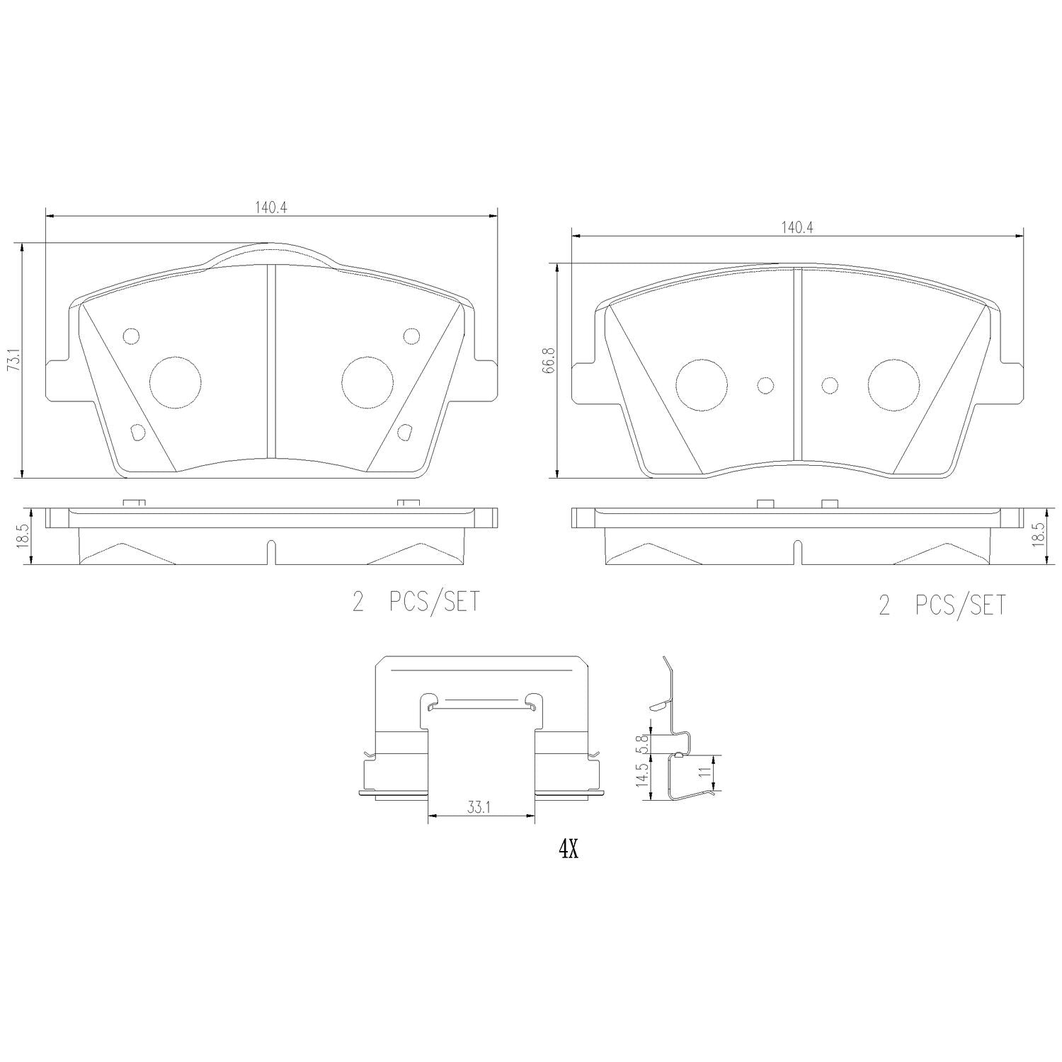 PRIME Ceramic Front Disc Brake Pad Set - P86031N_05