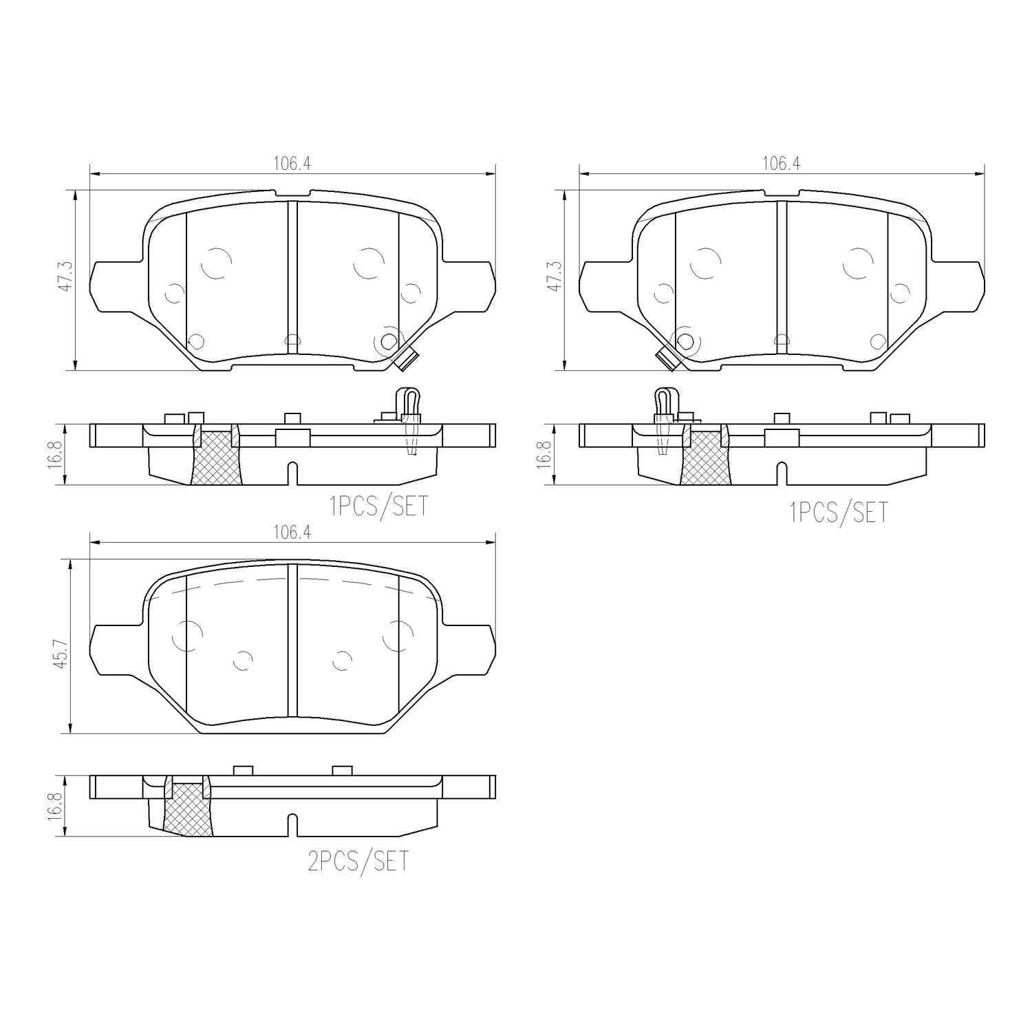 PRIME Ceramic Rear Disc Brake Pad Set - P10079N_01