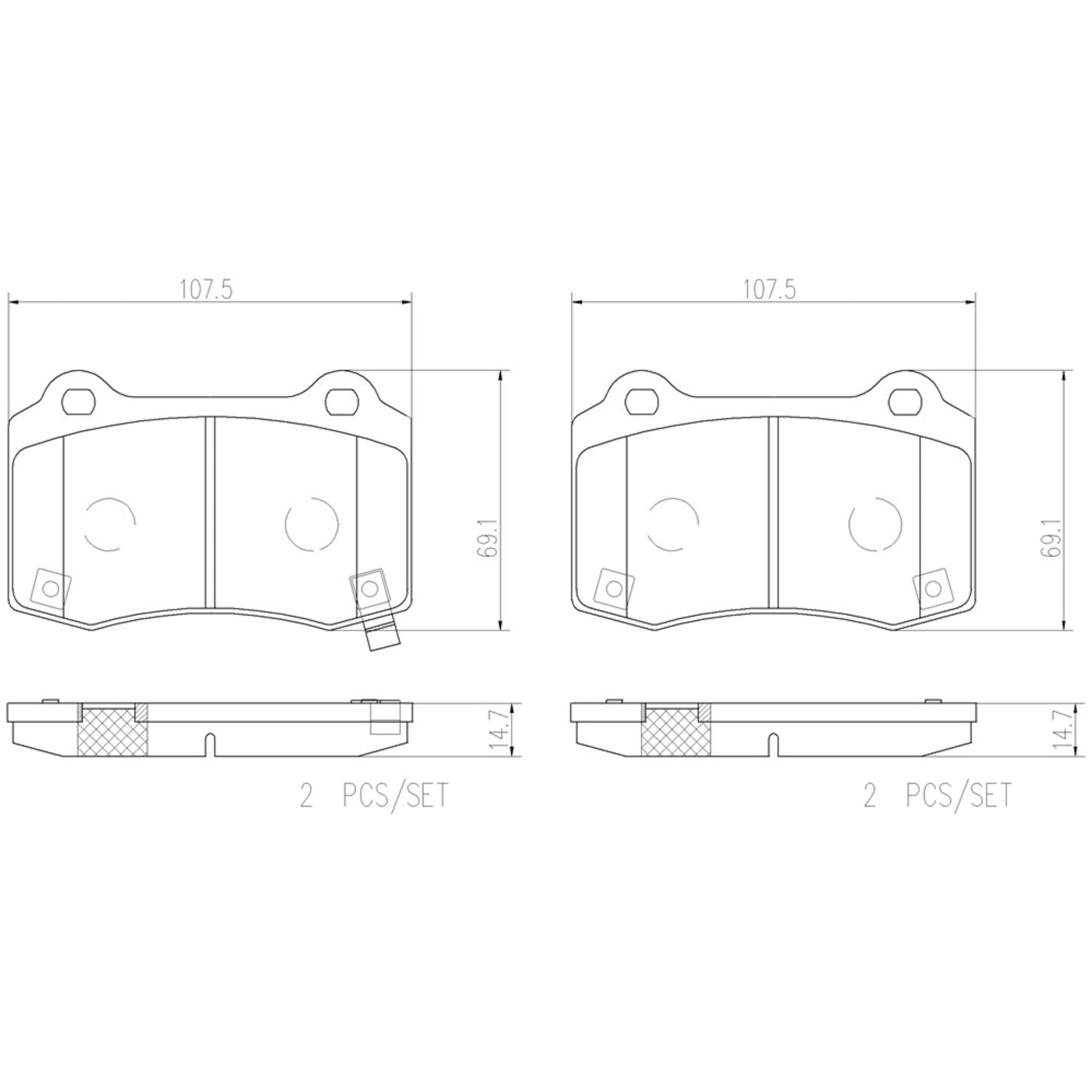 PRIME Ceramic Rear Disc Brake Pad Set - P30074N_07