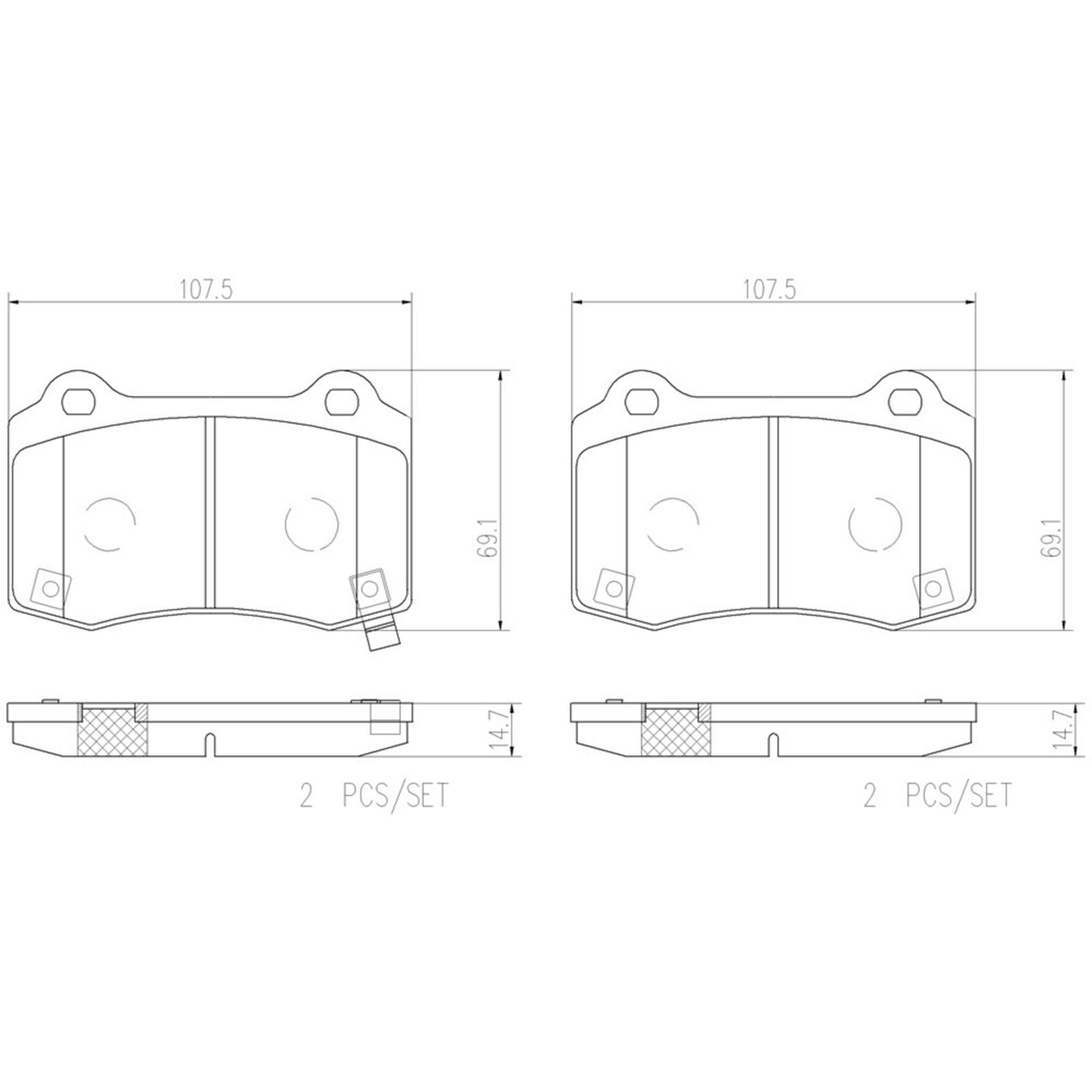 PRIME Ceramic Rear Disc Brake Pad Set - P30074N_07