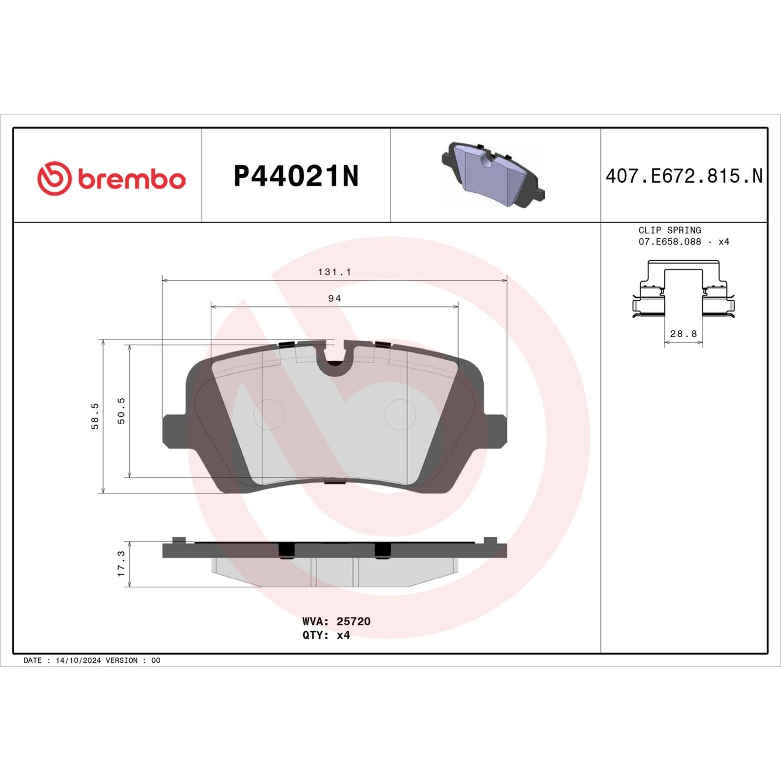 PRIME Ceramic Rear Disc Brake Pad Set - P44021N_07