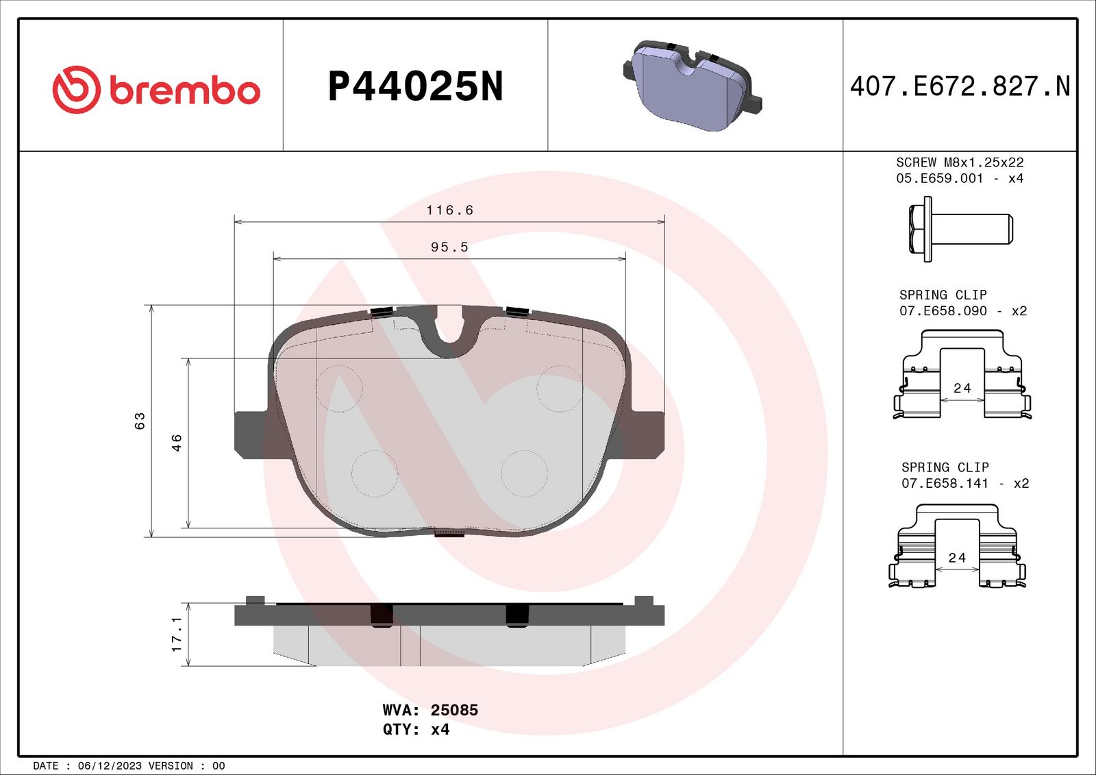 PRIME Ceramic Rear Disc Brake Pad Set - P44025N_01