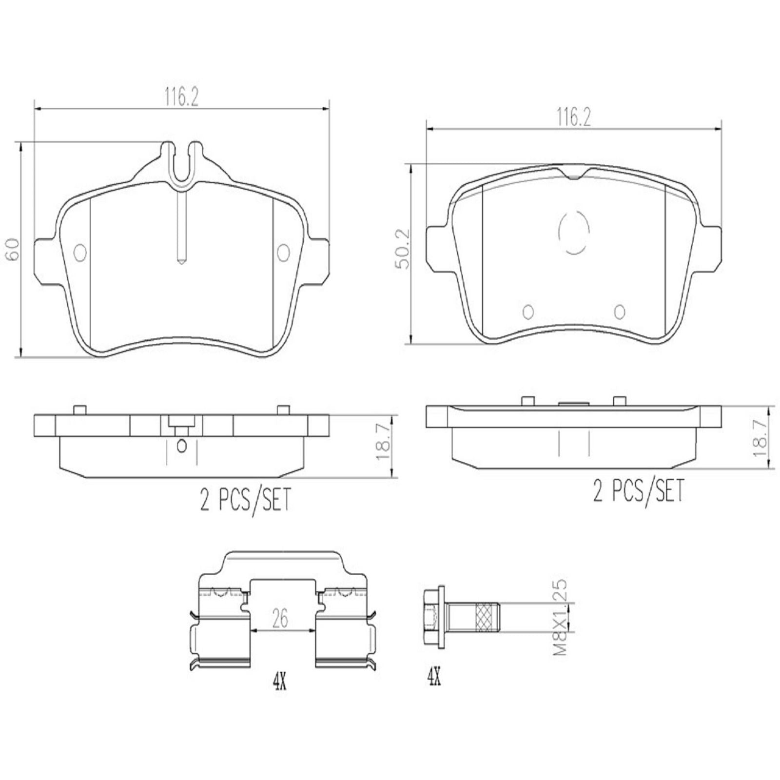 PRIME Ceramic Rear Disc Brake Pad Set - P50099N_07