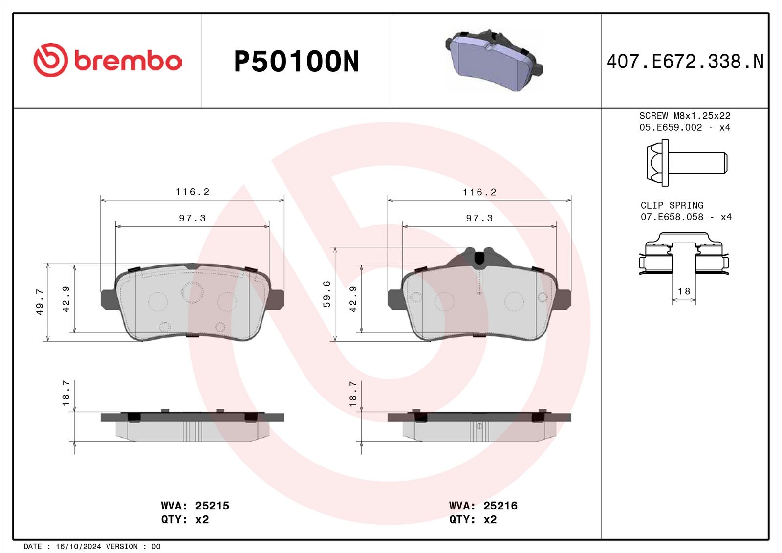 PRIME Ceramic Rear Disc Brake Pad Set - P50100N_02