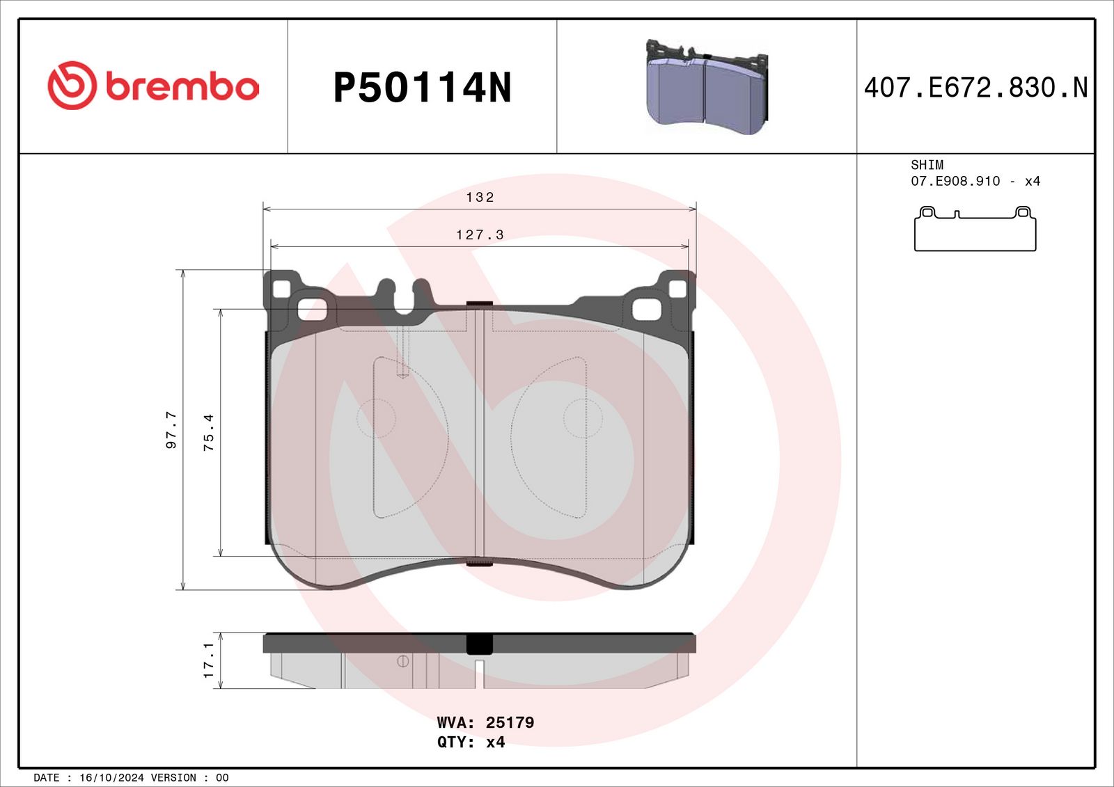 PRIME Ceramic Rear Disc Brake Pad Set - P50114N_03