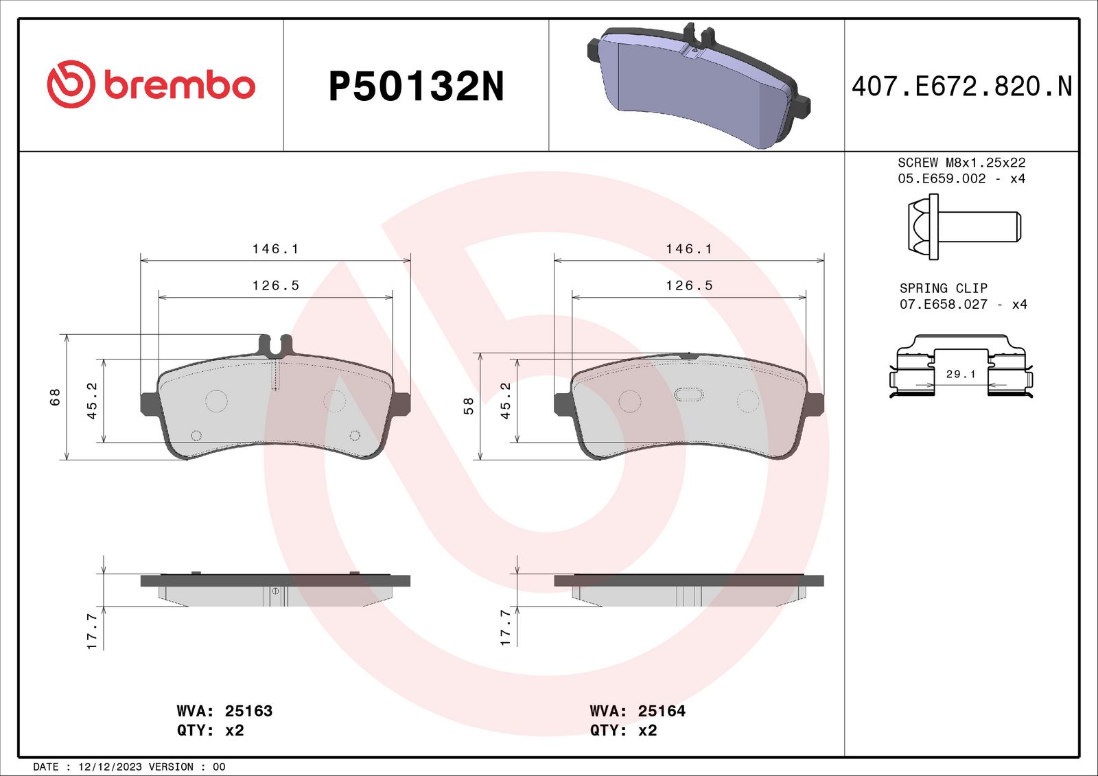 PRIME Ceramic Rear Disc Brake Pad Set - P50132N_02
