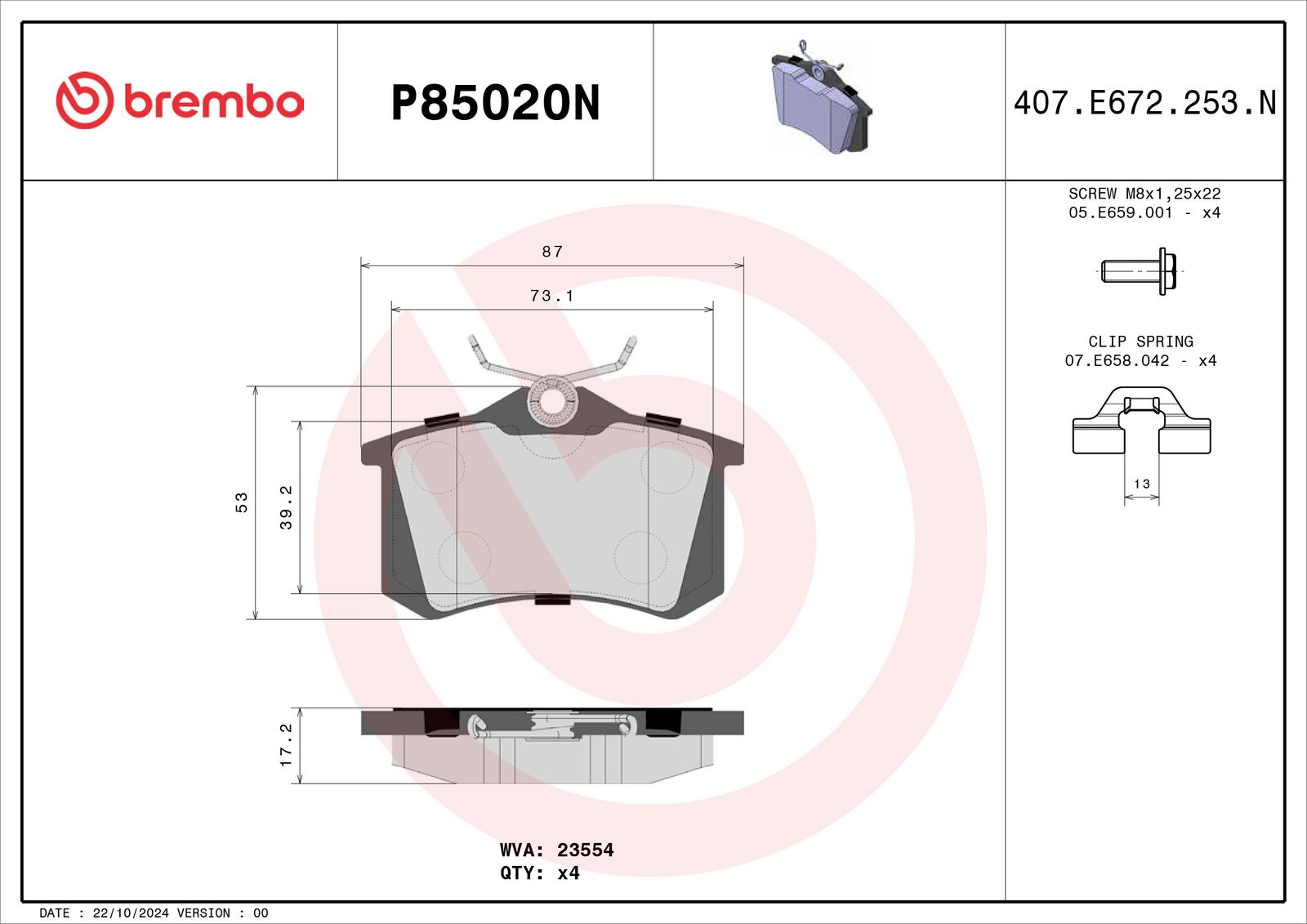 PRIME Ceramic Rear Disc Brake Pad Set - P85020N_02