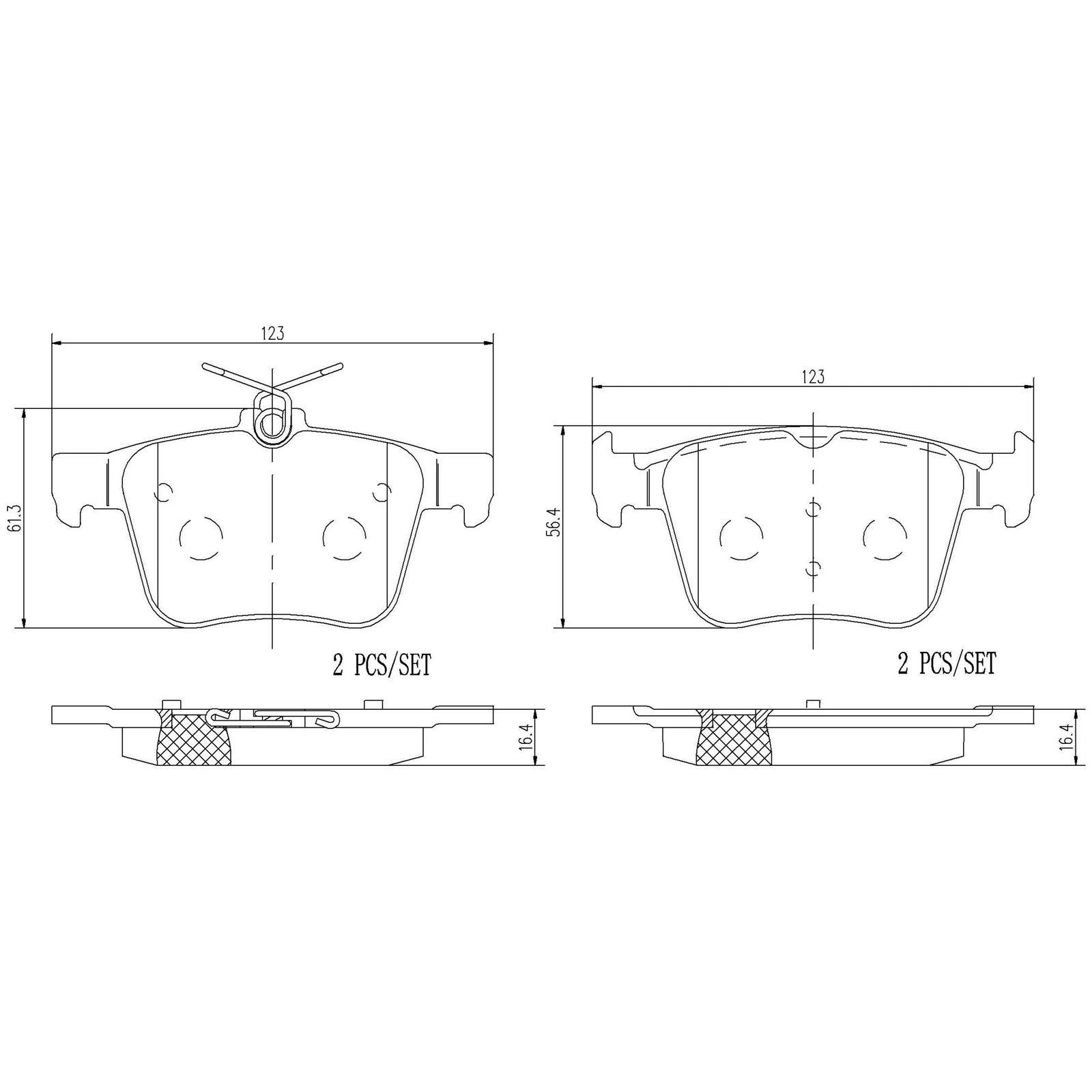 PRIME Ceramic Rear Disc Brake Pad Set - P85124N_05