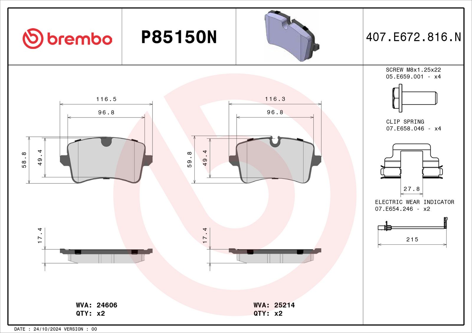 PRIME Ceramic Rear Disc Brake Pad Set - P85150N_02