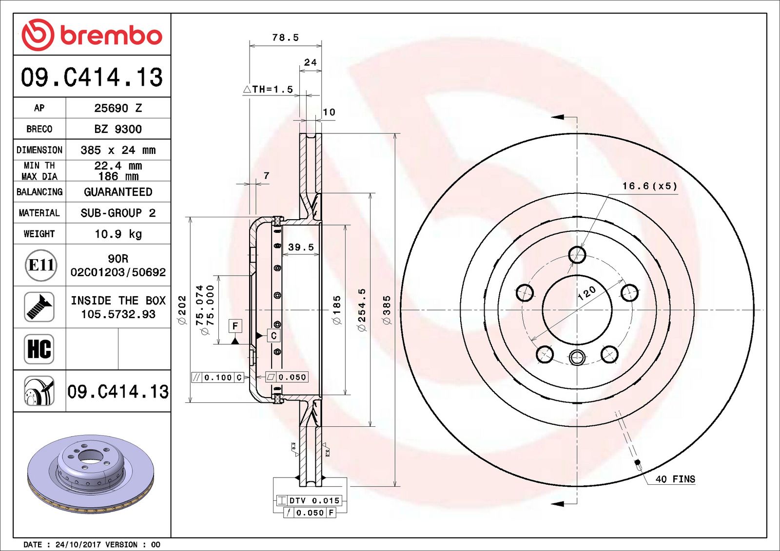 PRIME Composite Rear Disc Brake Rotor - 09.C414.13_06