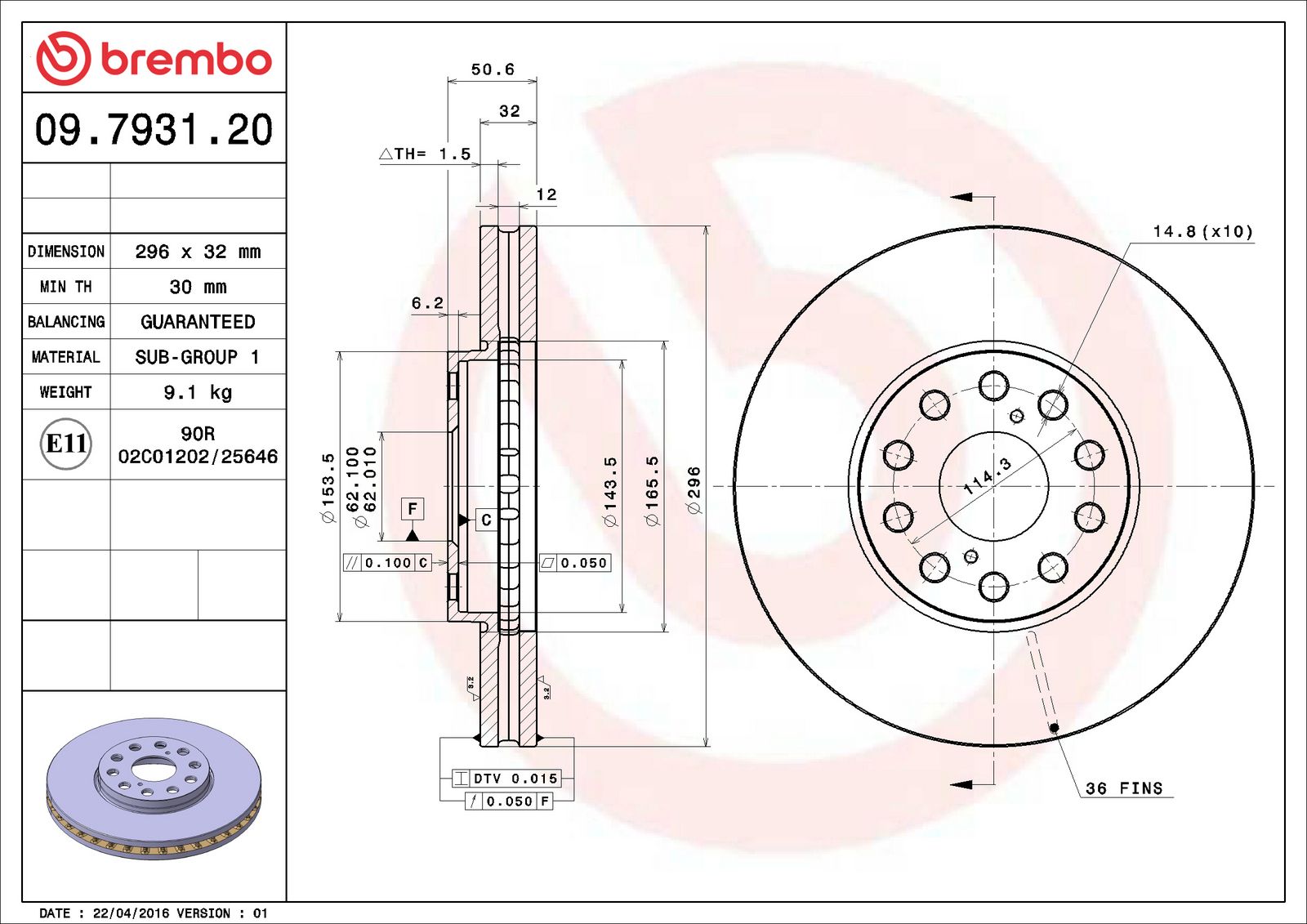 PRIME Front Disc Brake Rotor - 09.7931.20_06