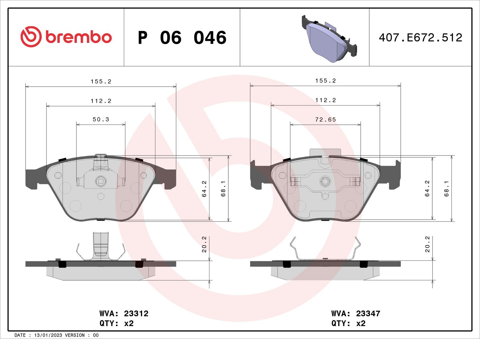 PRIME Low-Met Front Disc Brake Pad Set - P06046_03