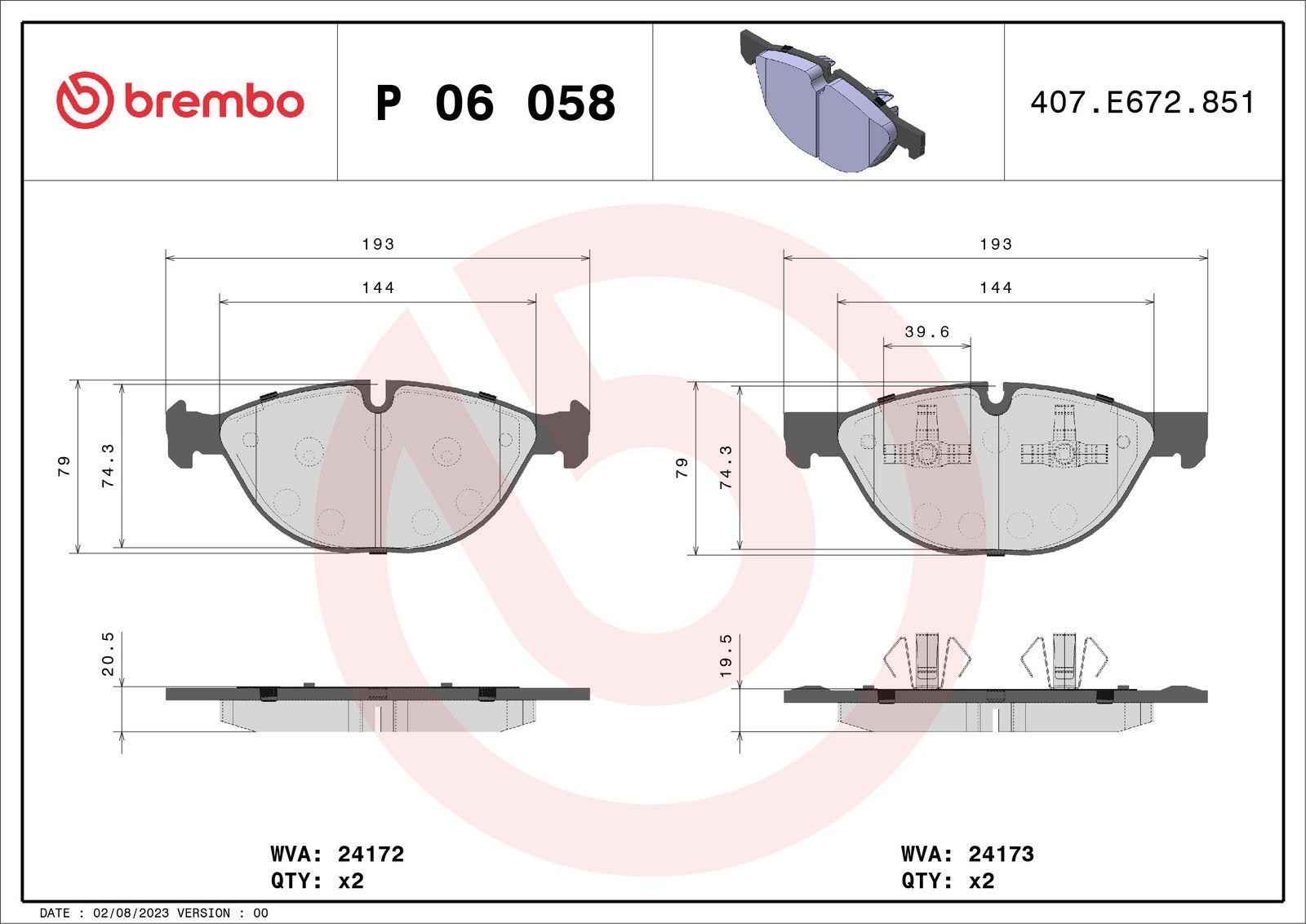 PRIME Low-Met Front Disc Brake Pad Set - P06058_03