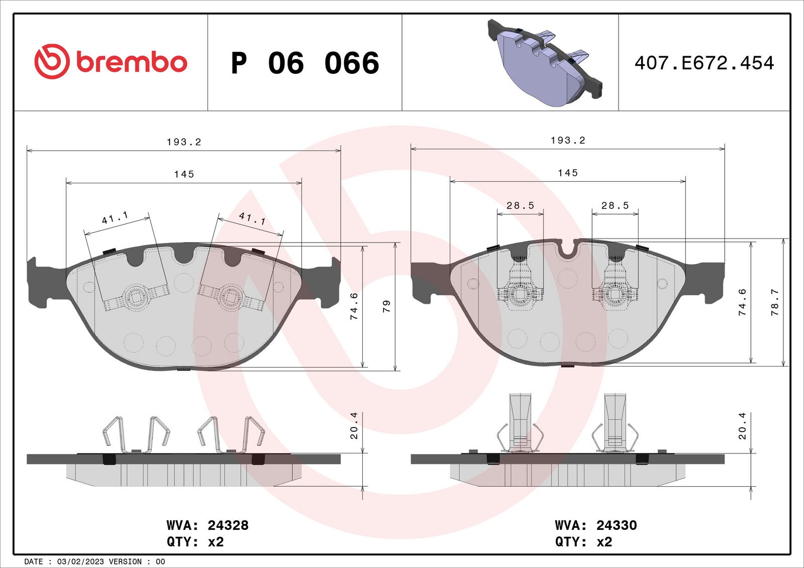 PRIME Low-Met Front Disc Brake Pad Set - P06066_03