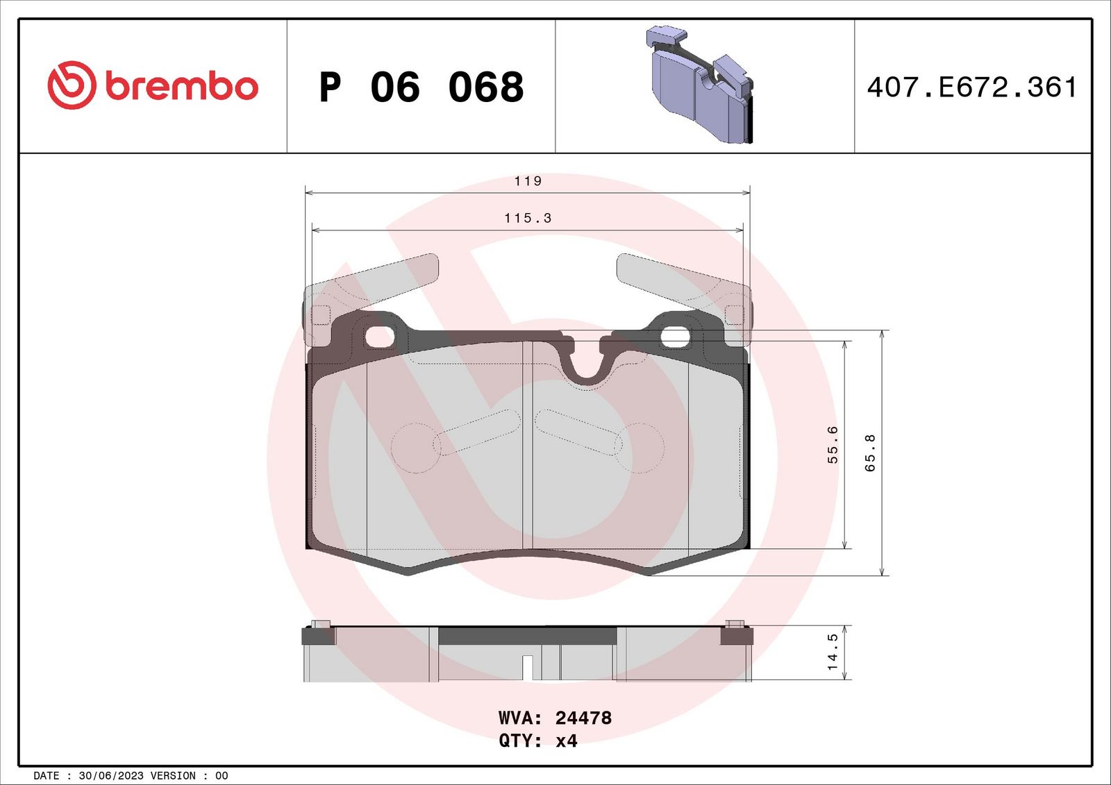 PRIME Low-Met Front Disc Brake Pad Set - P06068_03