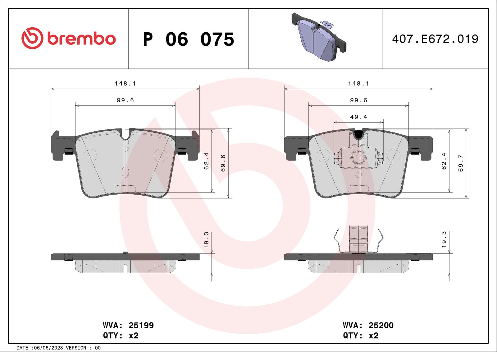 PRIME Low-Met Front Disc Brake Pad Set - P06075_03