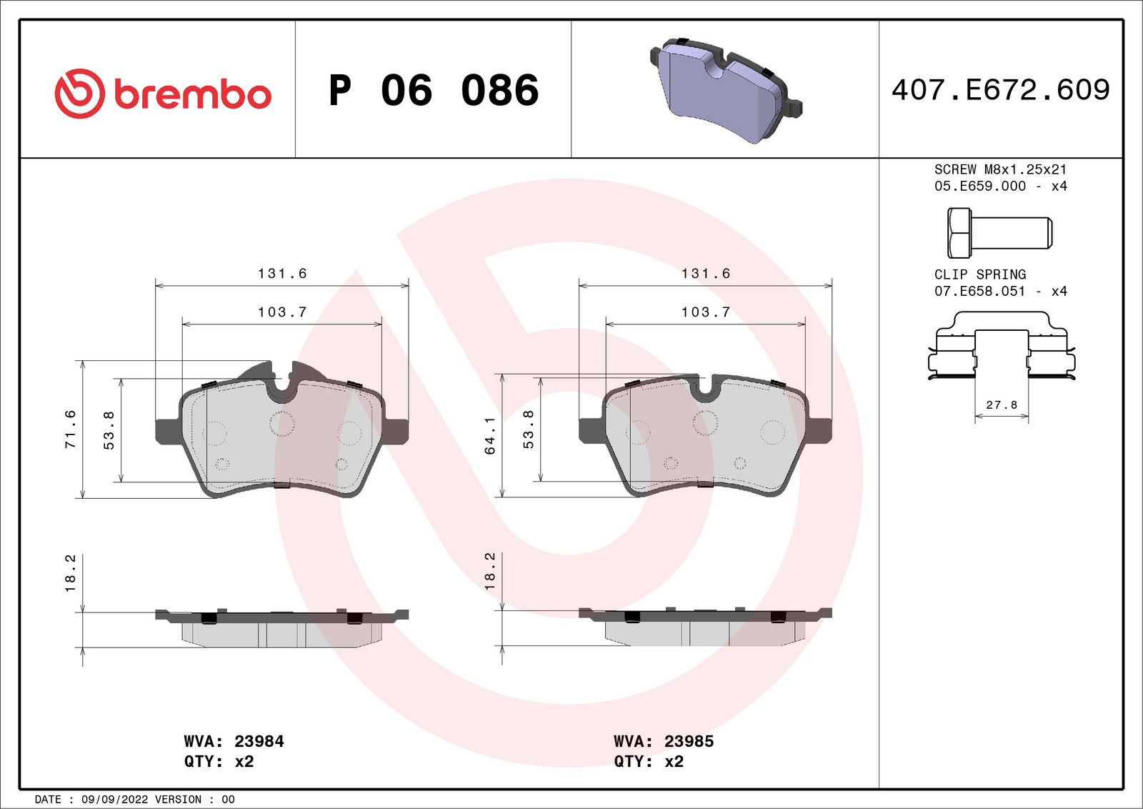 PRIME Low-Met Front Disc Brake Pad Set - P06086_03
