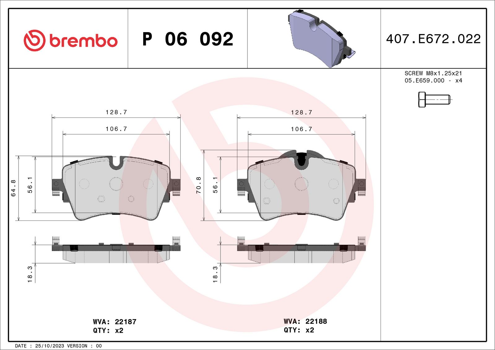 PRIME Low-Met Front Disc Brake Pad Set - P06092_03
