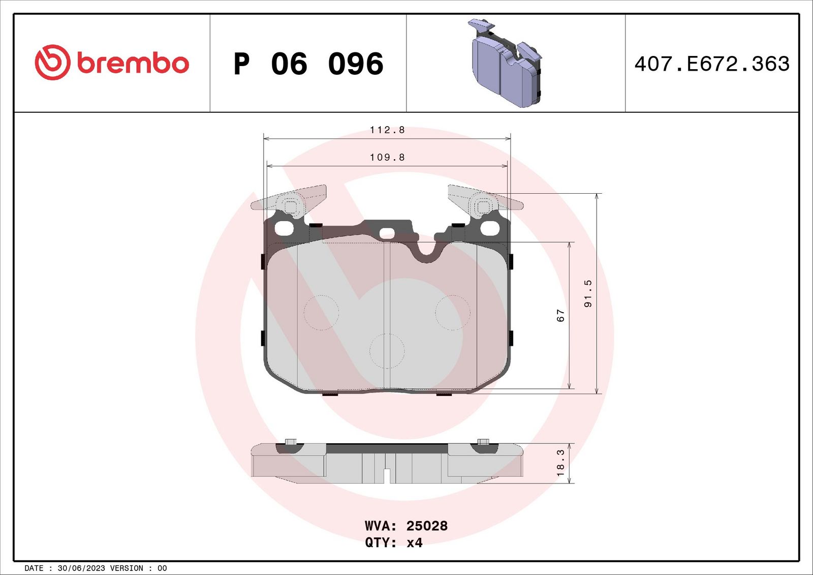PRIME Low-Met Front Disc Brake Pad Set - P06096_03