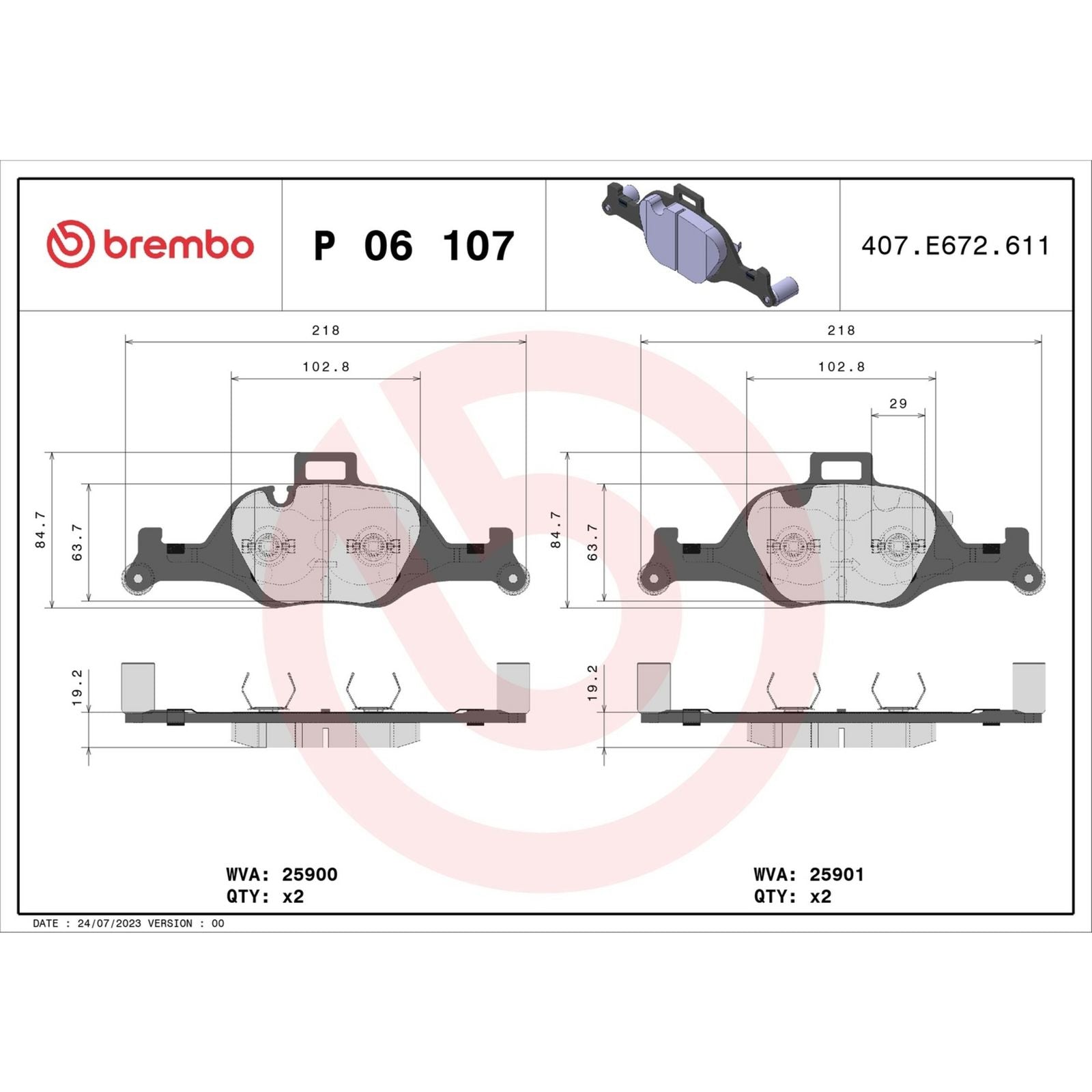 PRIME Low-Met Front Disc Brake Pad Set - P06107_04