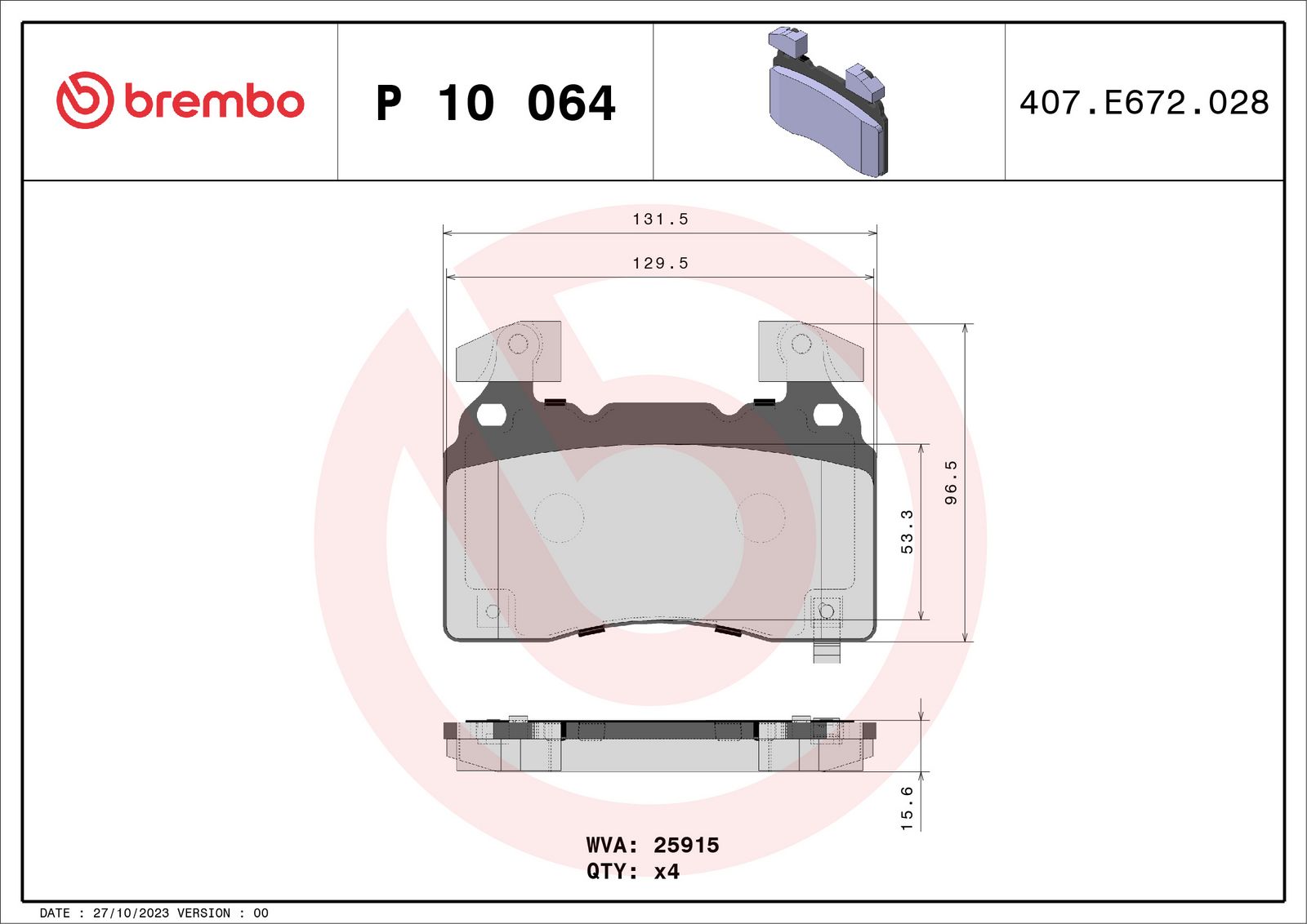 PRIME Low-Met Front Disc Brake Pad Set - P10064_04