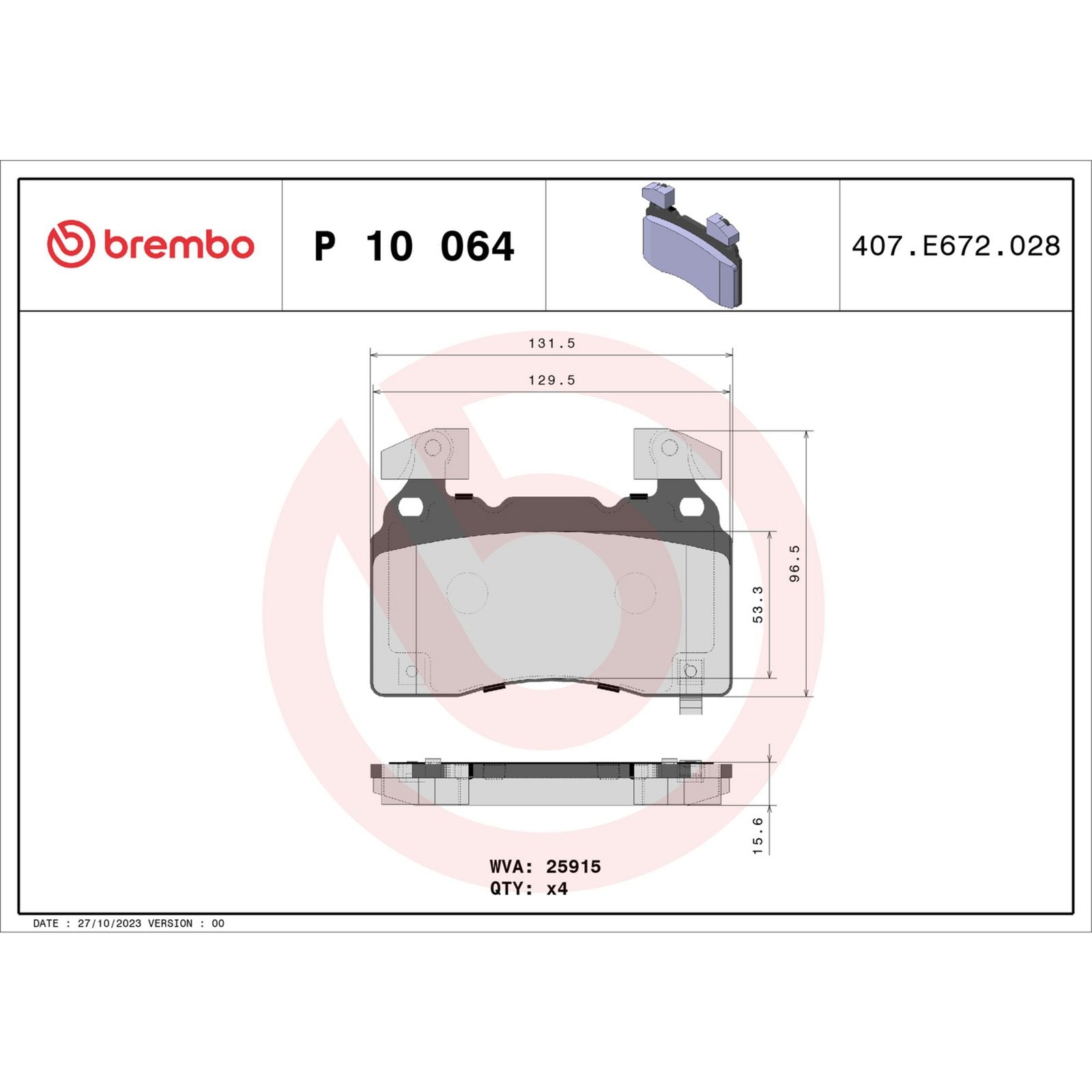 PRIME Low-Met Front Disc Brake Pad Set - P10064_04
